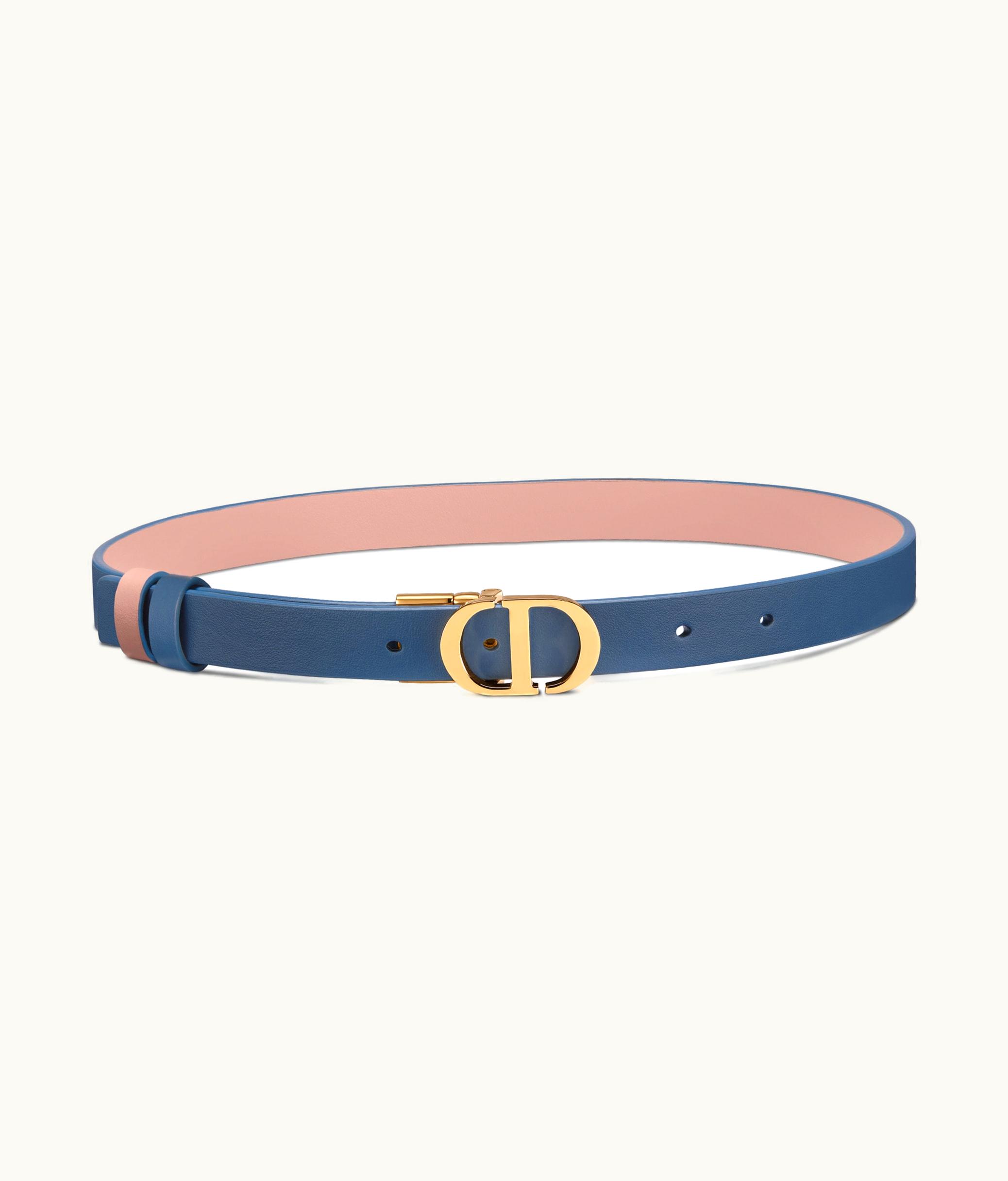 Dior Dior 30 Montaigne Reversible Belt - Pastel Midnight Blue And Powder Pink Smooth Calfskin, 20 MM