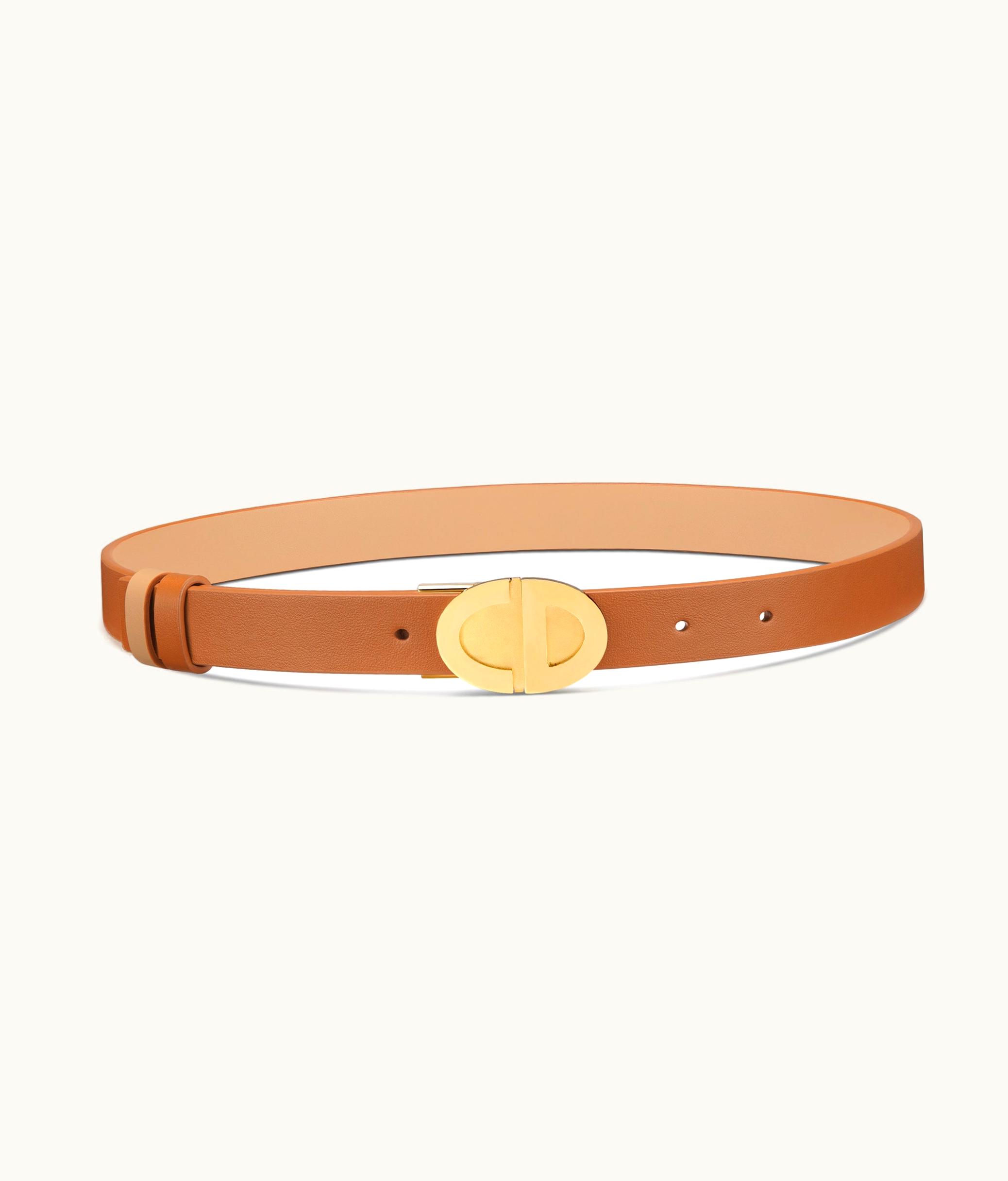 Dior Forever Dior Reversible Belt - Golden Saddle And Biscuit Smooth Calfskin, 22 MM