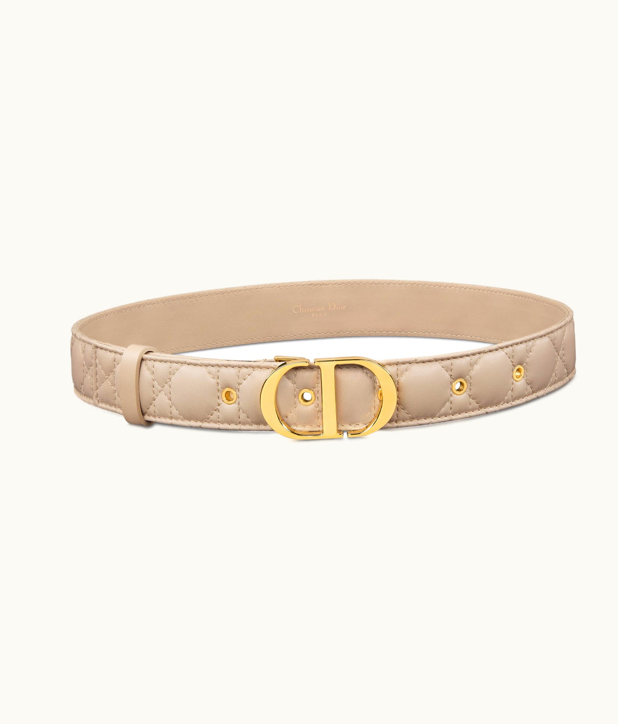 Dior Dior 30 Montaigne Belt - Powder Beige Supple Cannage Calfskin, 30 MM