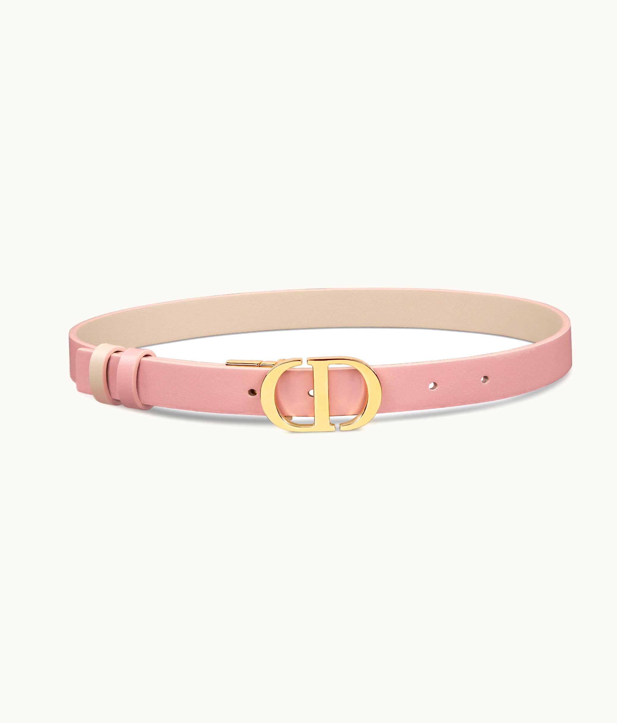 Dior Dior 30 Montaigne Reversible Belt - Antique Pink And Powder Beige Smooth Calfskin, 20 MM