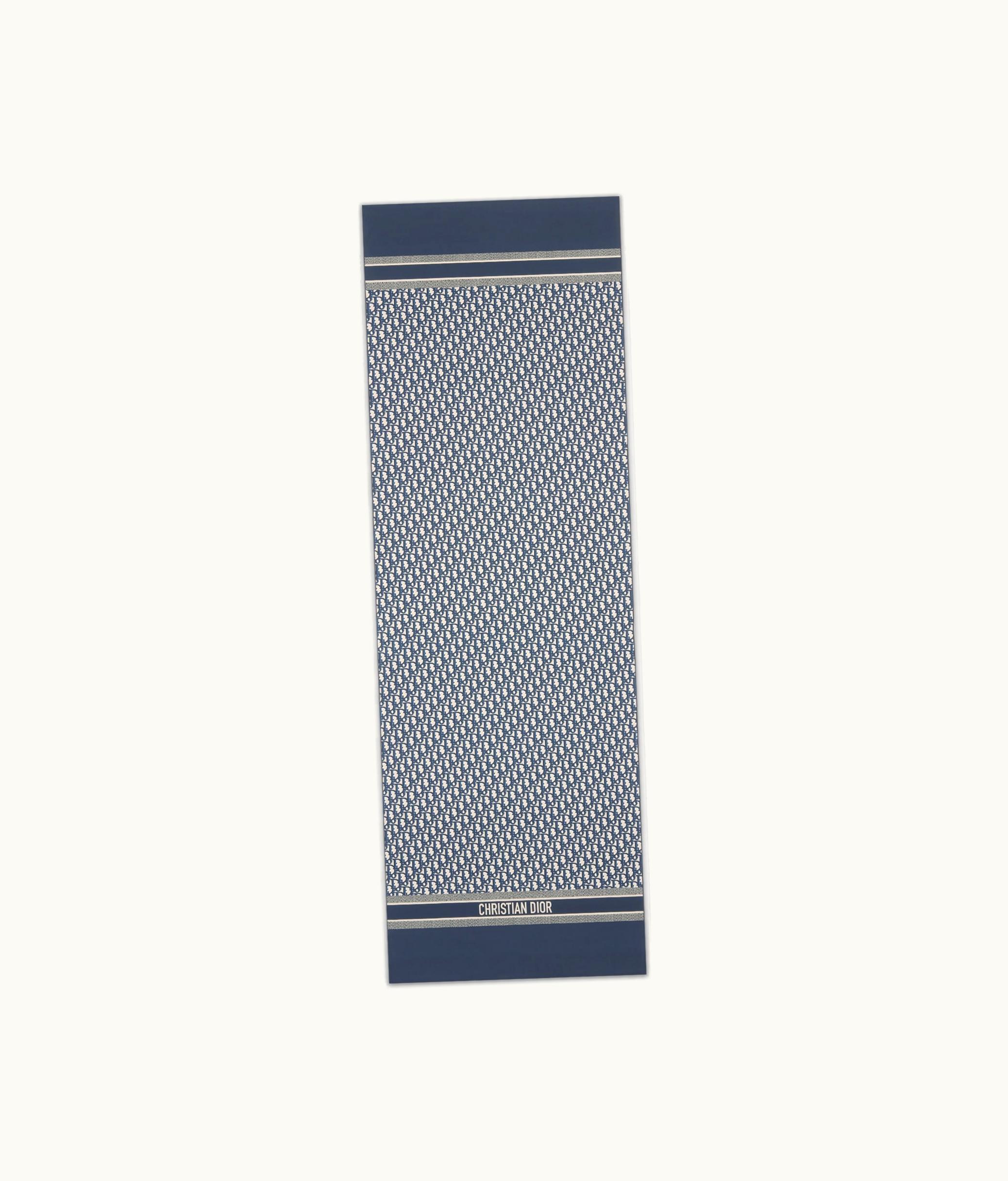 Dior Dior Oblique Stole - Navy Blue Silk Twill
