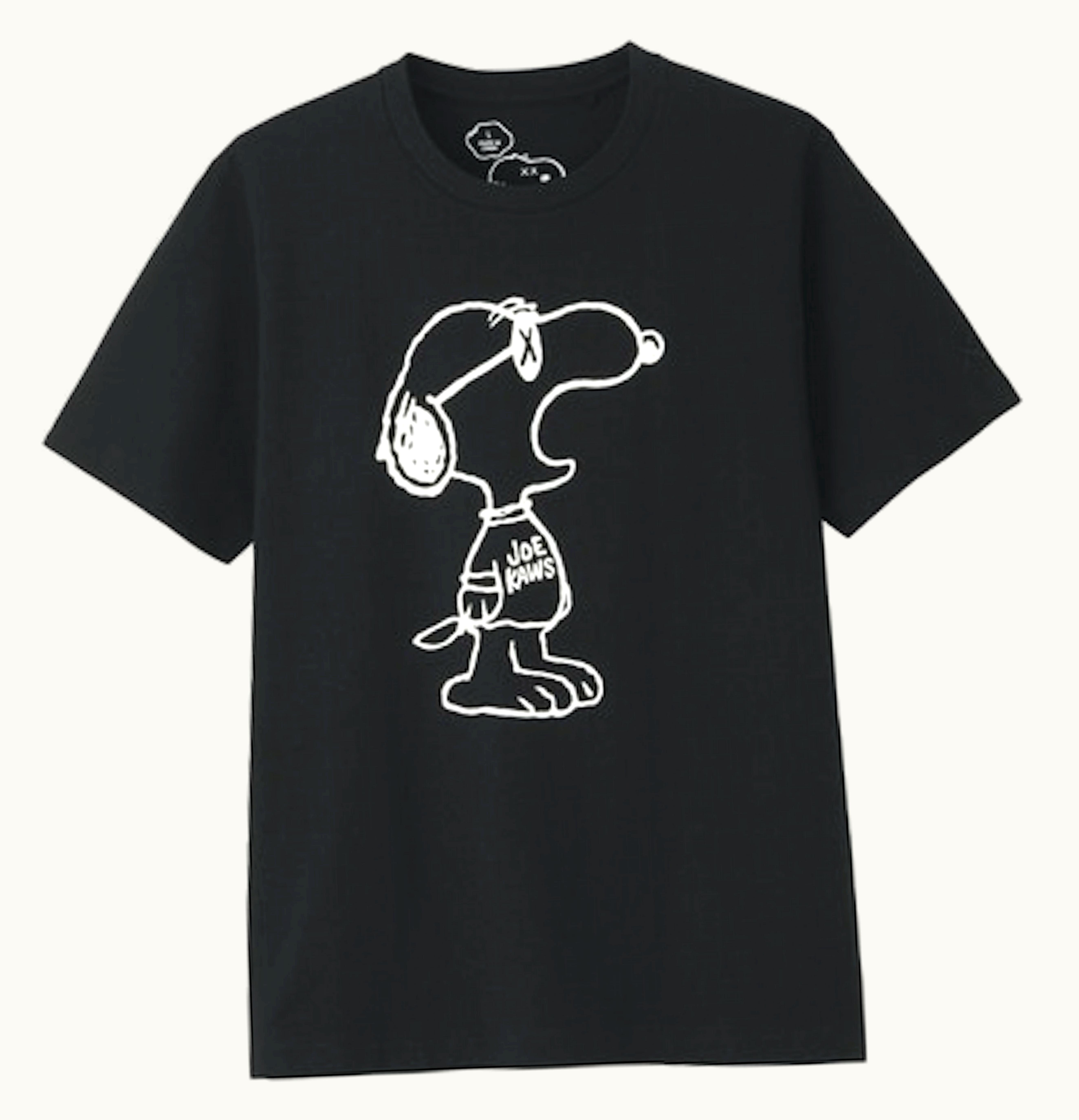 KAWS KAWS x Uniqlo x Peanuts Joe Kaws Yawn Outline Tee Japanese Sizing Black