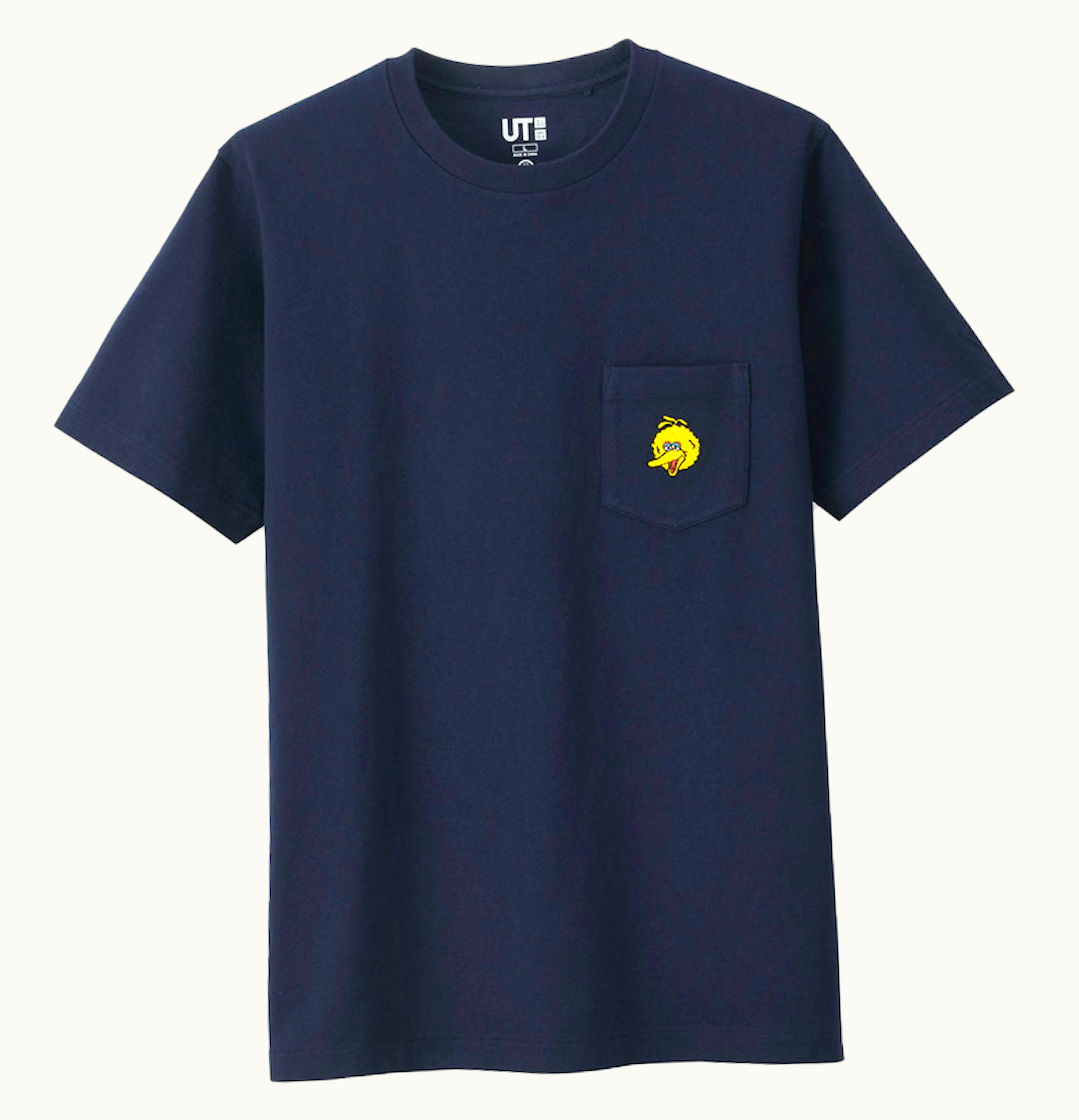 KAWS KAWS x Uniqlo x Sesame Street Big Bird Pocket Tee US Sizing Navy
