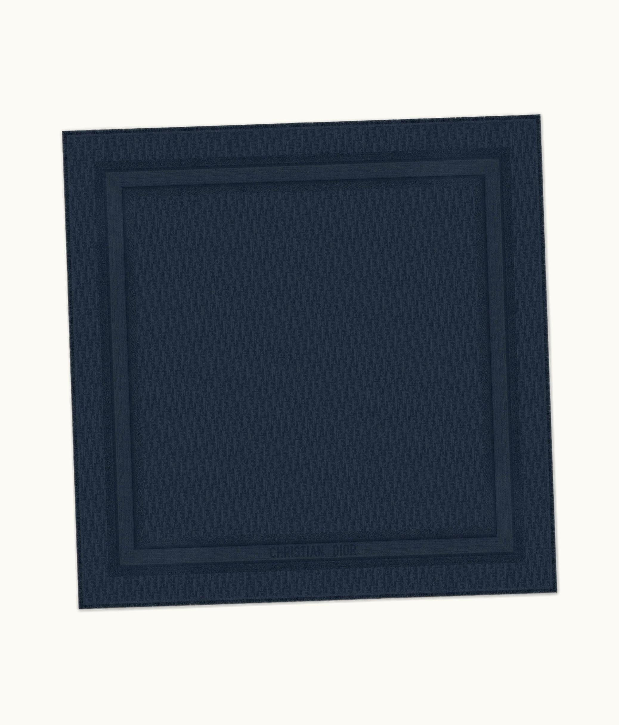 Dior Dior Oblique Shawl - Navy Blue Wool, Silk And Cashmere