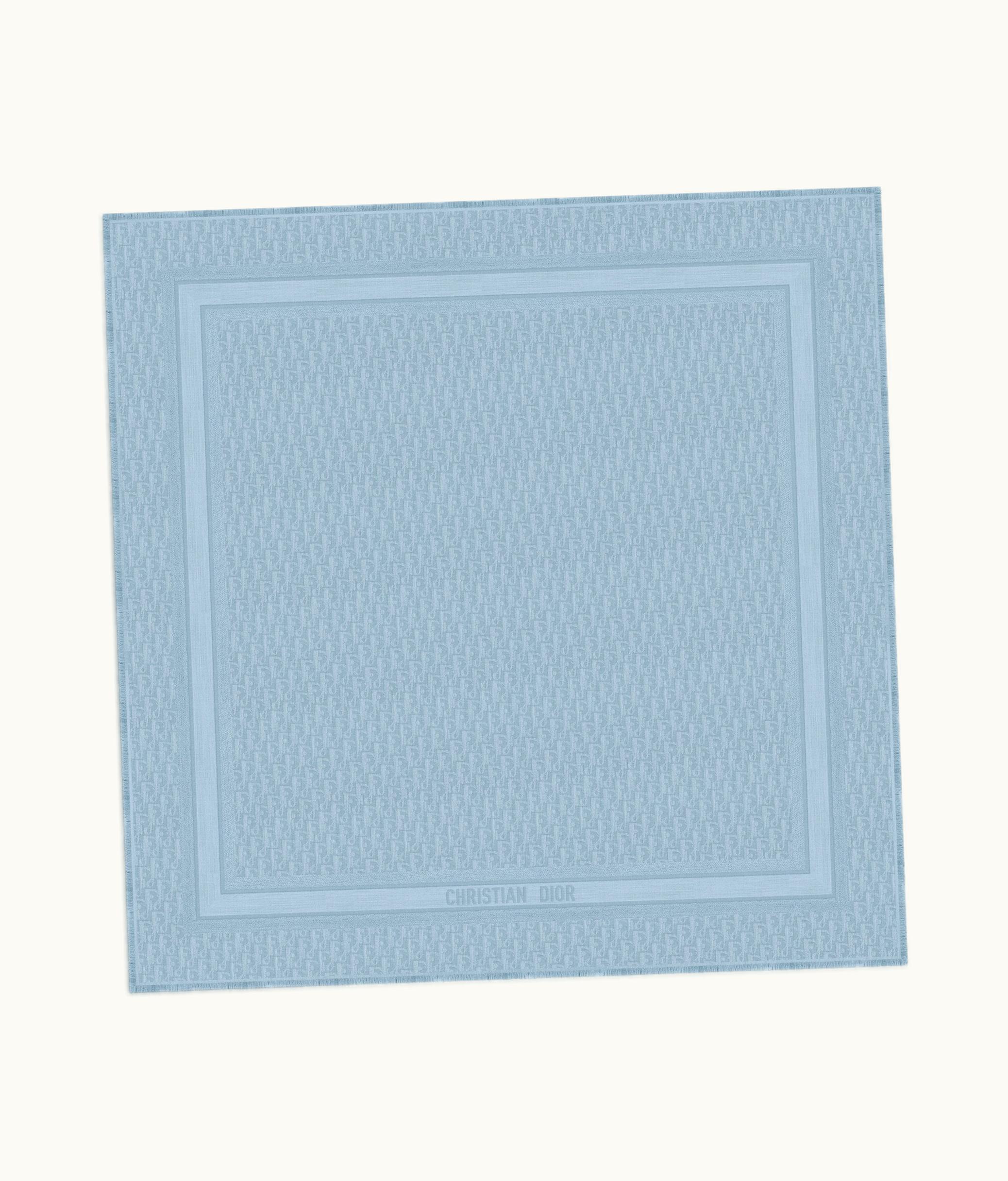 Dior Dior Oblique Shawl - Horizon Blue Wool, Silk And Cashmere