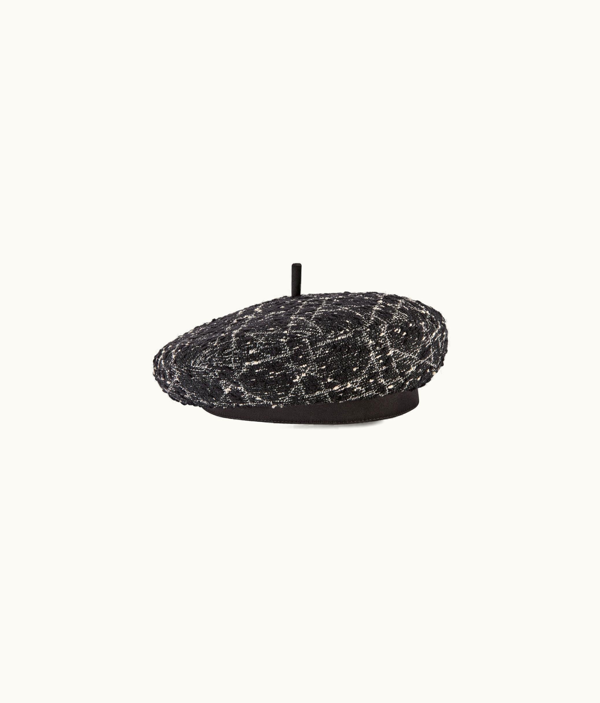 Dior Dior Arty Macrocannage Beret - Black And White Tweed