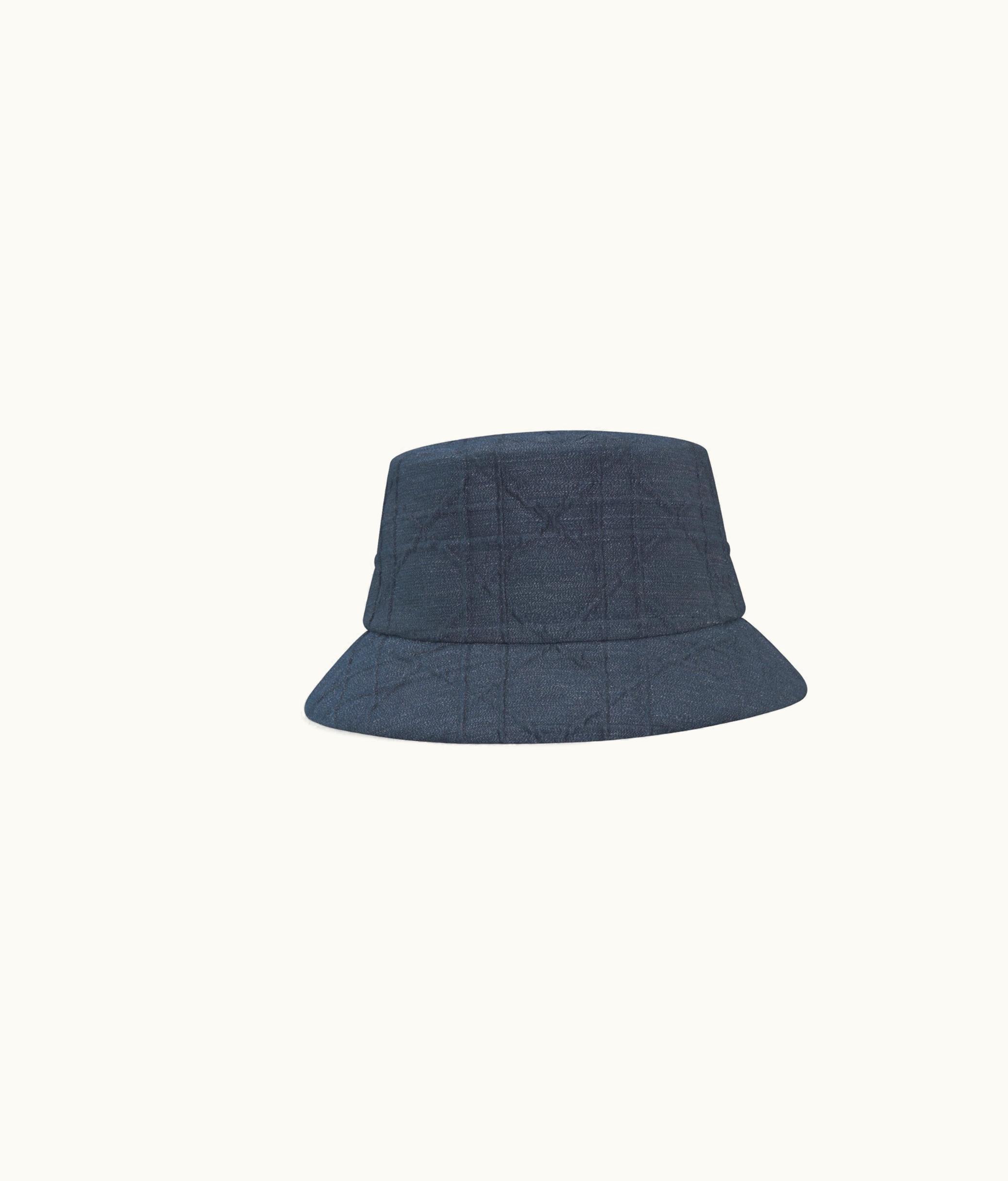 Dior Dior Teddy-D Macrocannage Denim Small Brim Bucket Hat - Deep Blue Technical Cotton