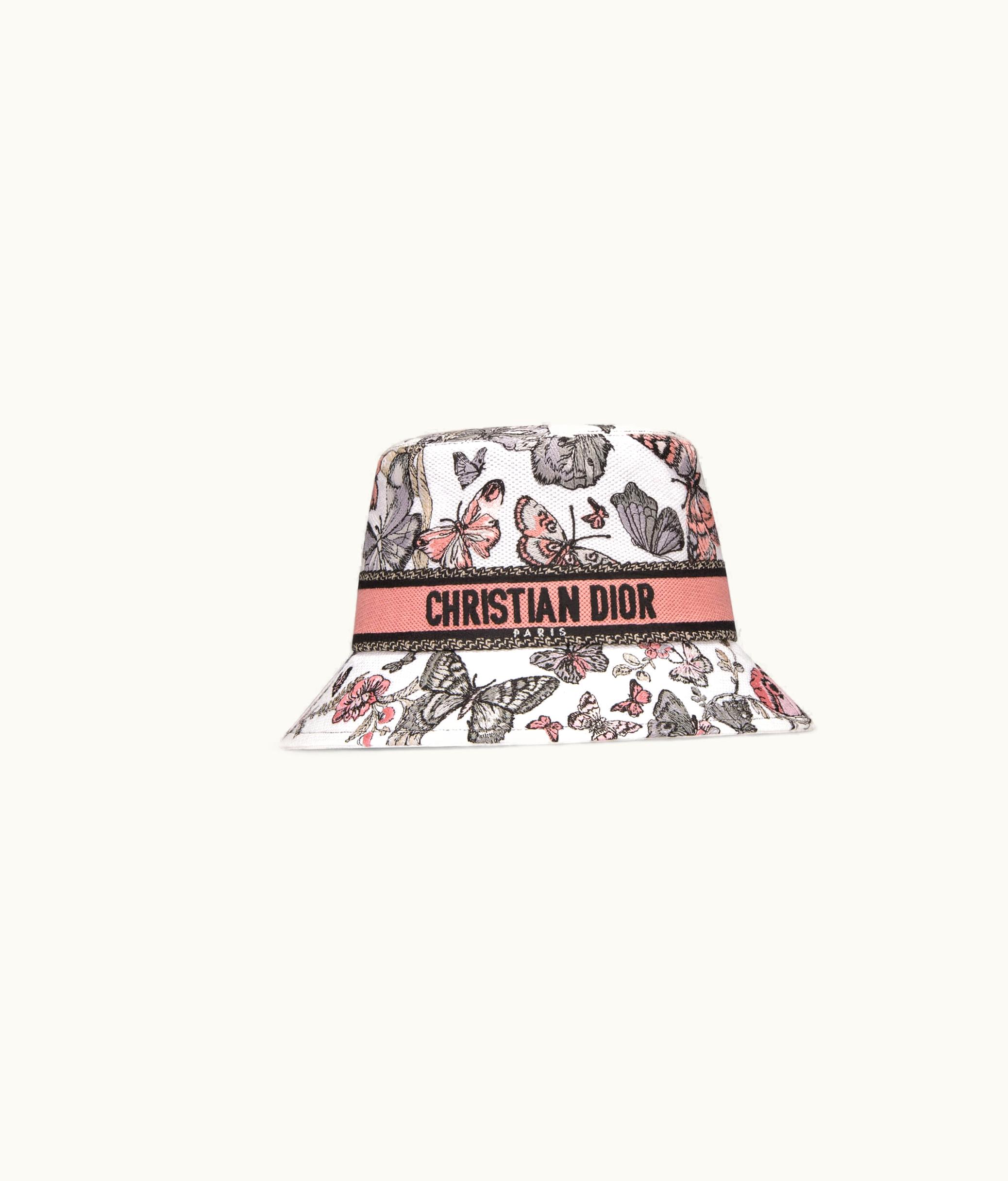 Dior Dior D-Bobby Toile De Jouy Mexico Small Brim Bucket Hat - White Multicolor Embroidery
