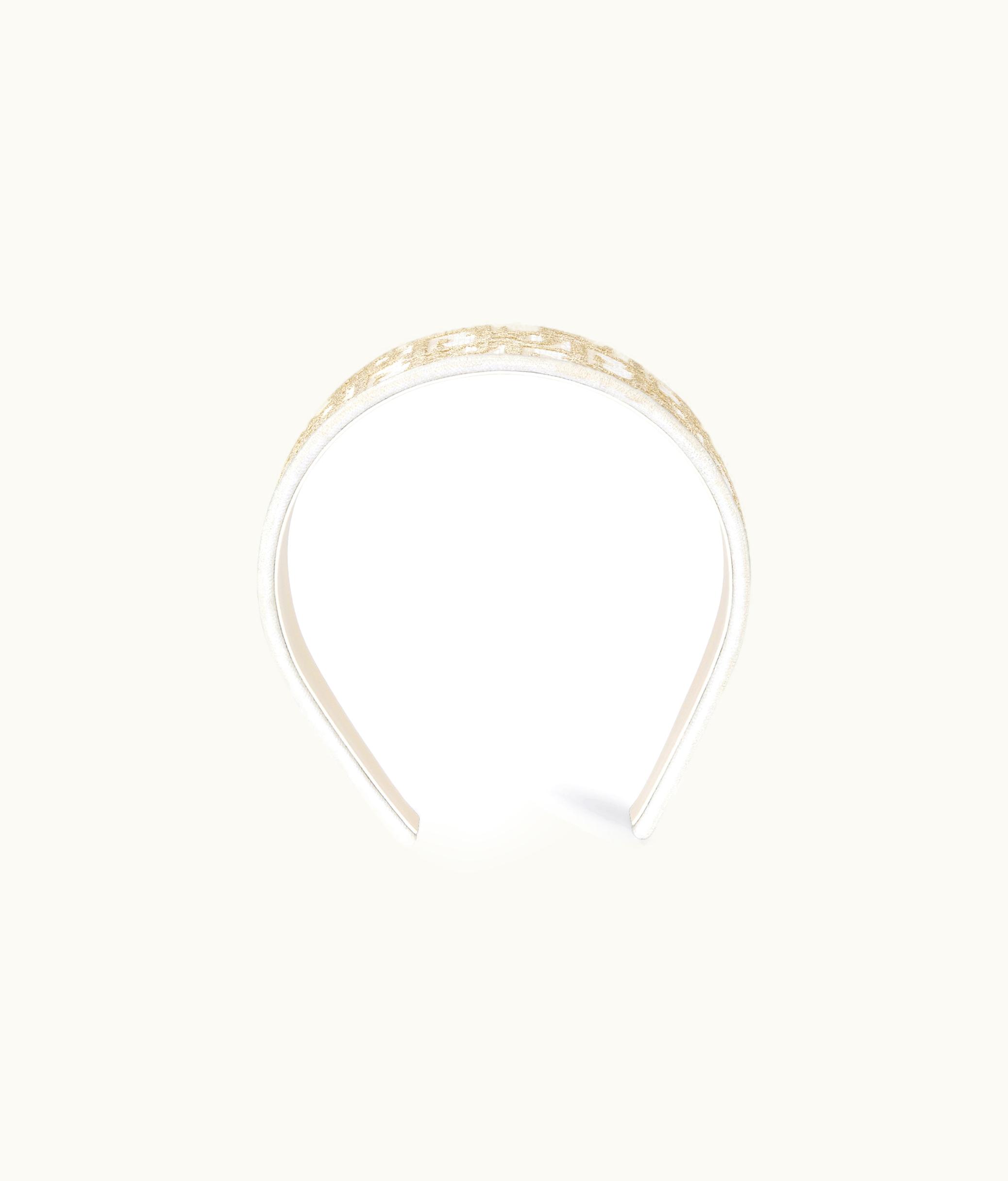 Dior Dior Oblique Dior Band Headband - White And Gold-Tone Embroidery