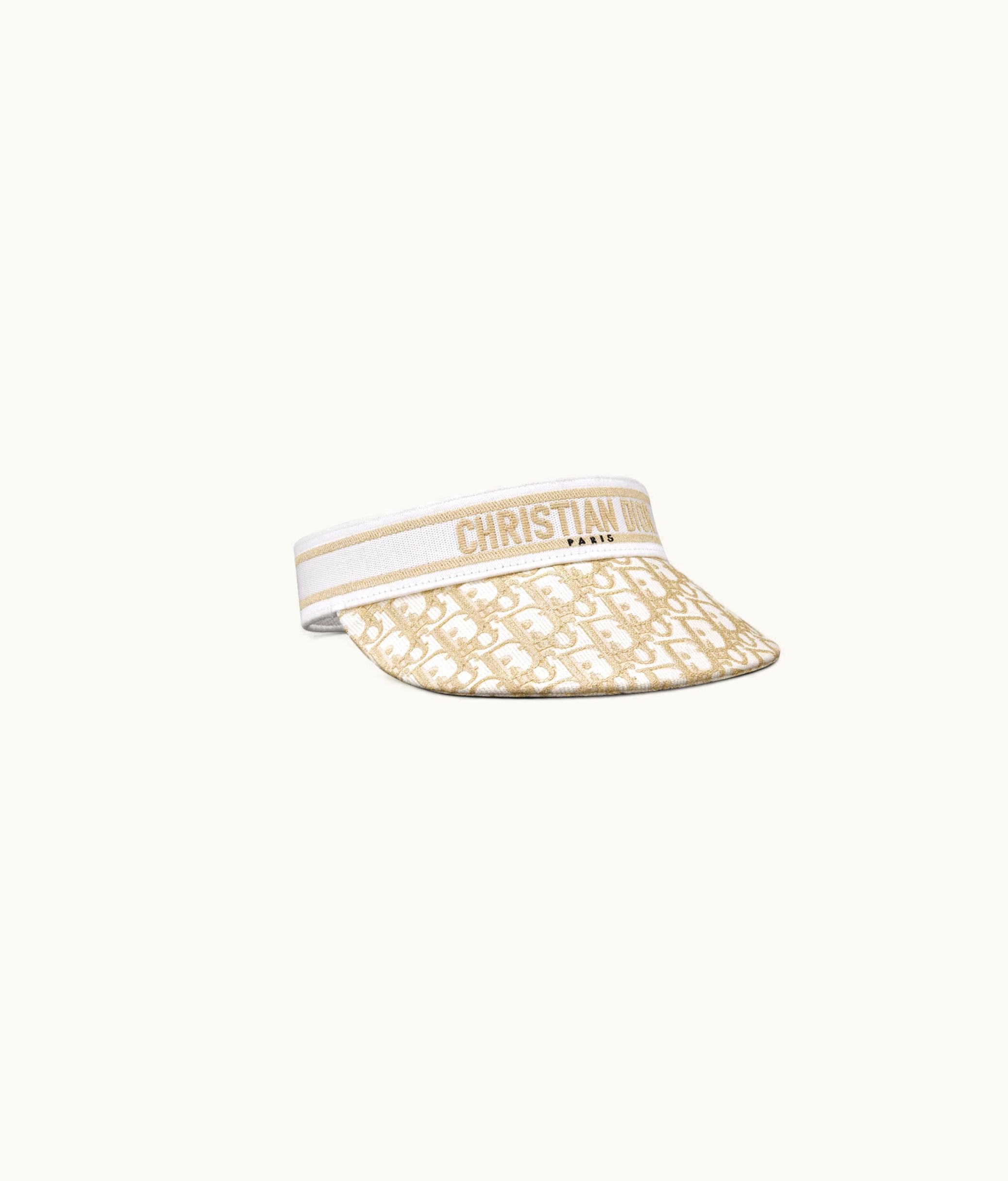 Dior D-Smash Dior Oblique Visor - White And Gold-Tone Embroidery