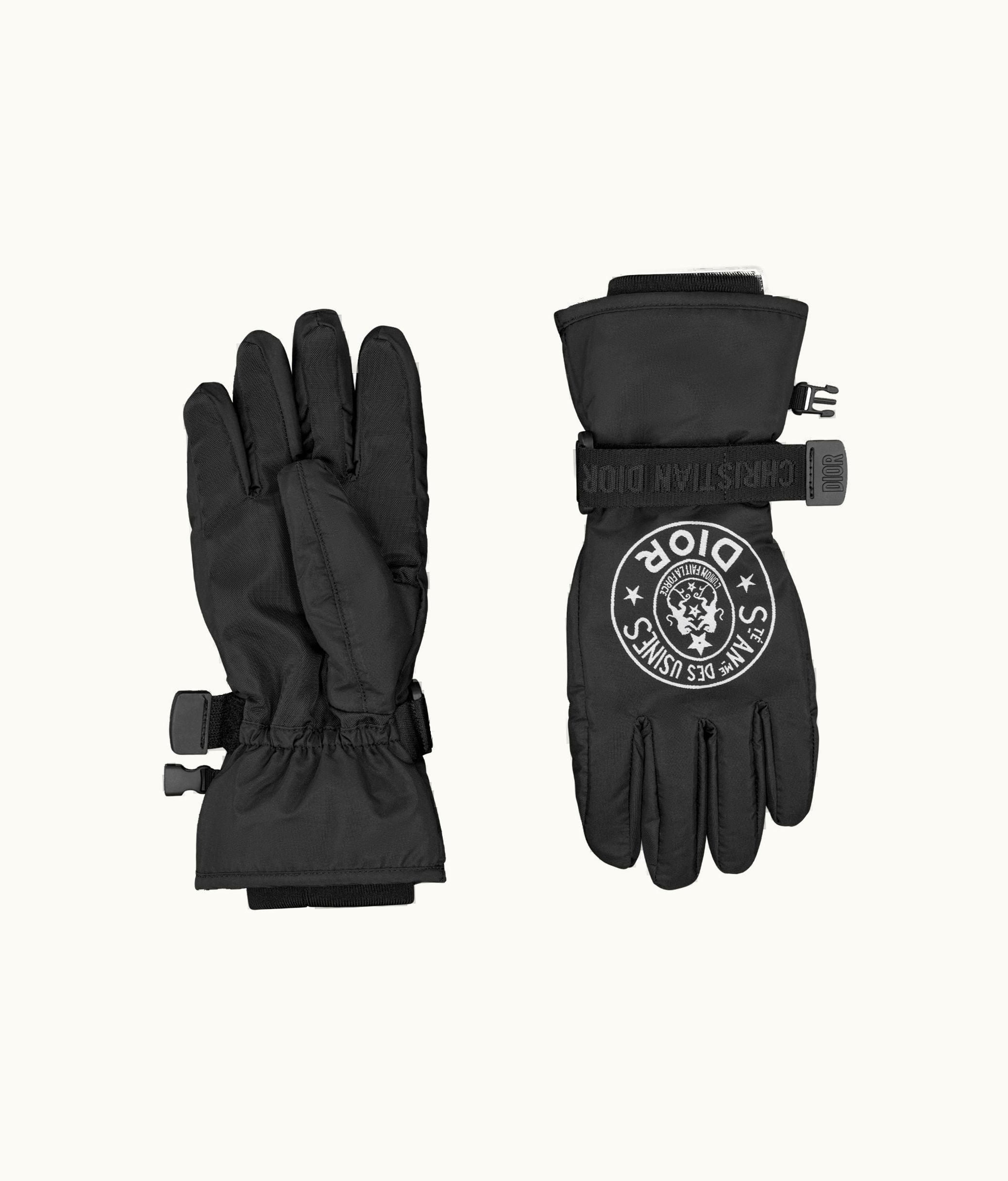 Dior Dior Union Ski Gloves - Black And White Technical Fabric