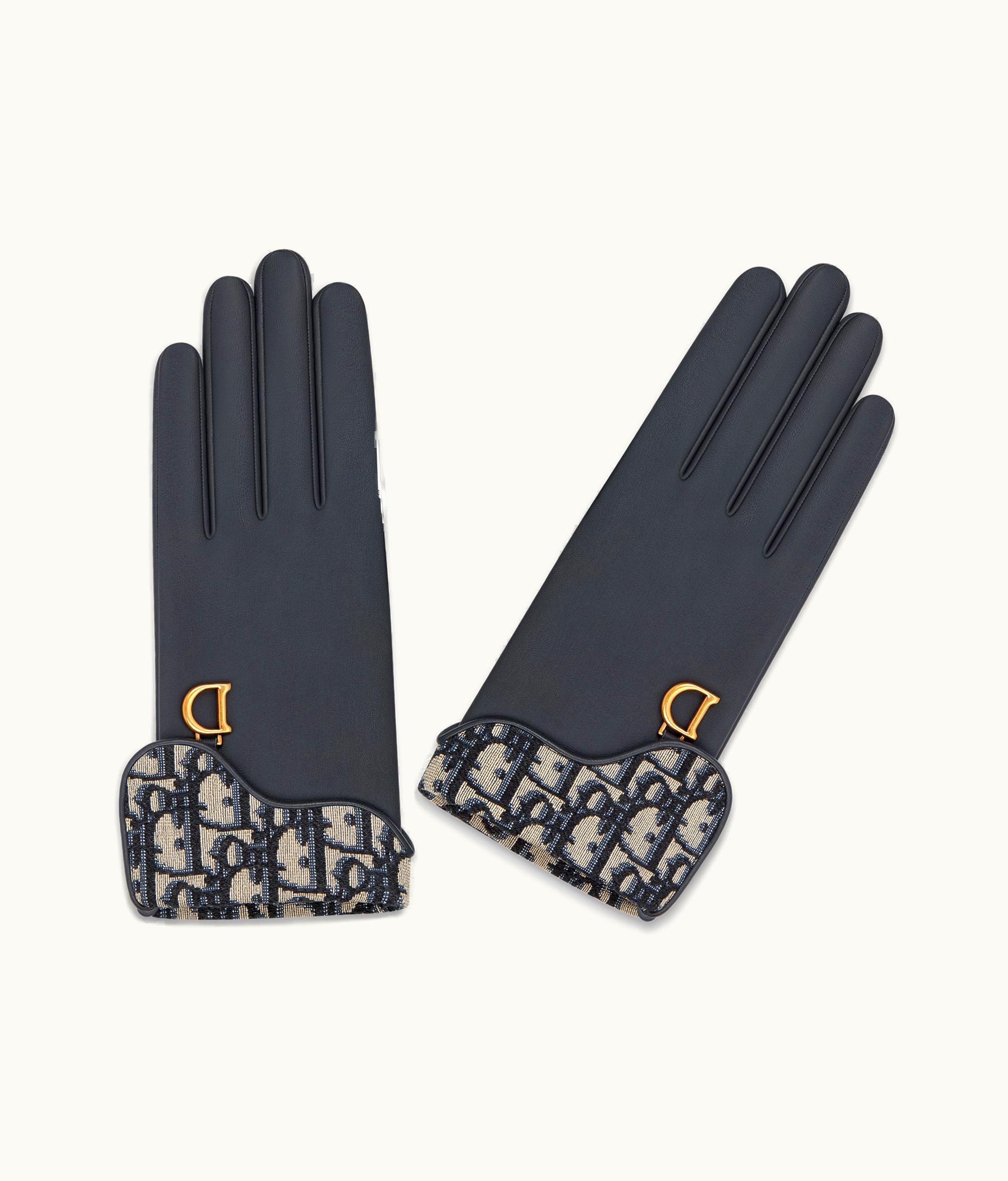 Dior Dior Saddle Gloves - Navy Blue Smooth Lambskin