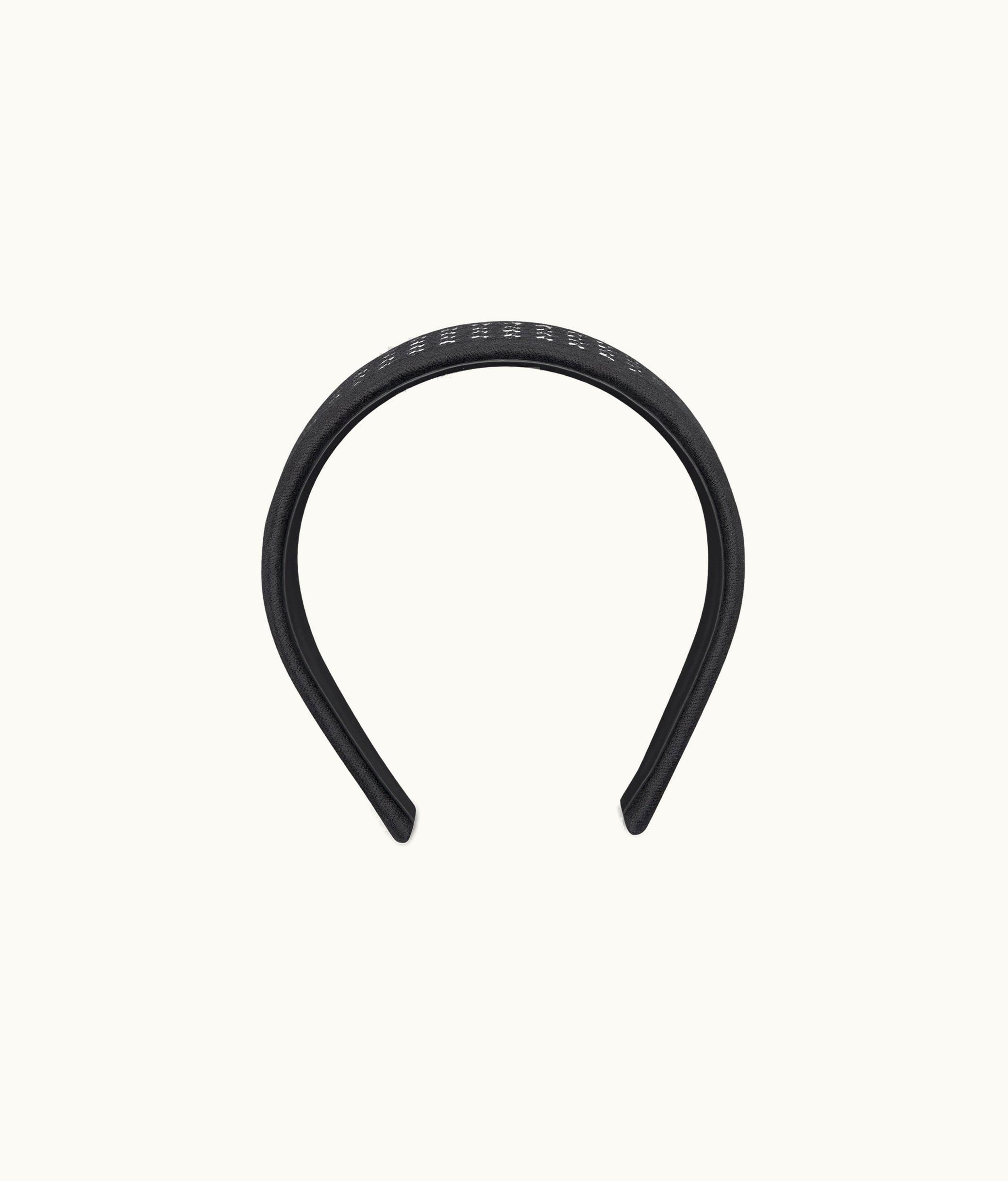 Dior Dior Band Houndstooth Headband - Black And White Embroidery