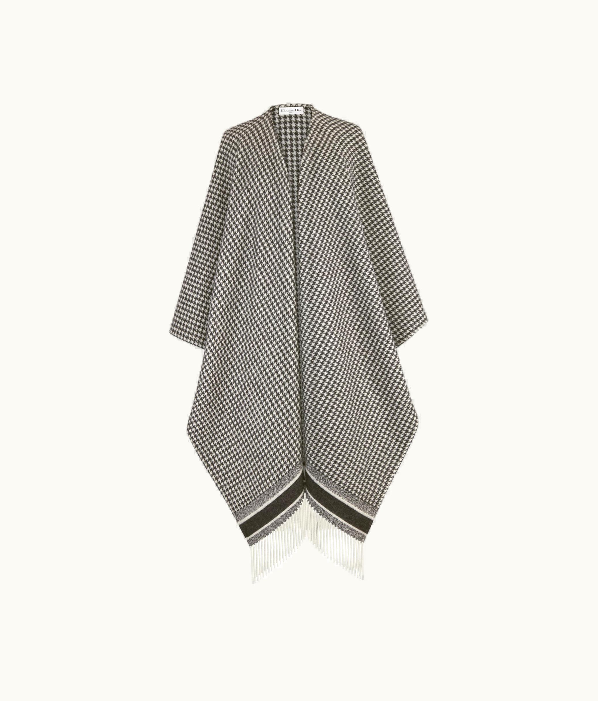 Dior Dior 30 Montaigne Poncho - Black And White Cashmere And Silk