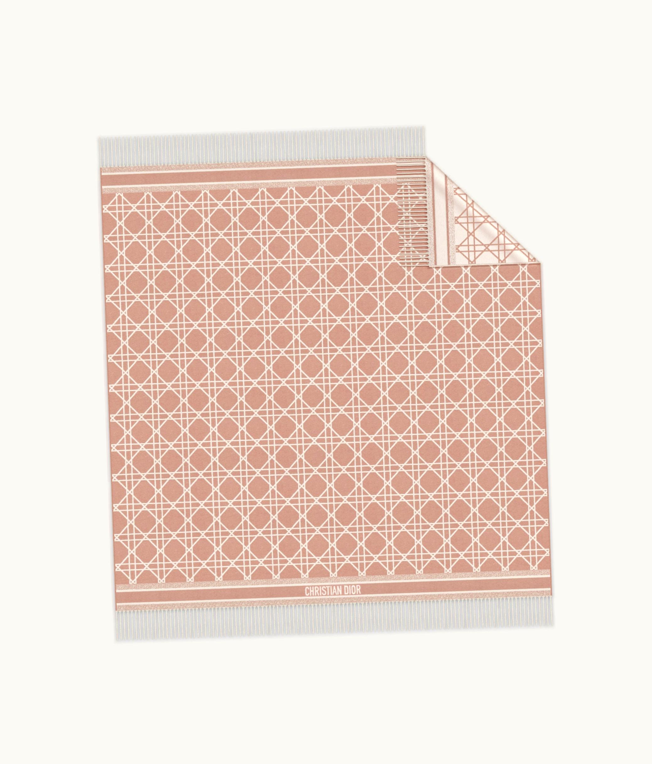 Dior Dior Macrocannage Blanket - Ivory And Rose Des Vents Cashmere