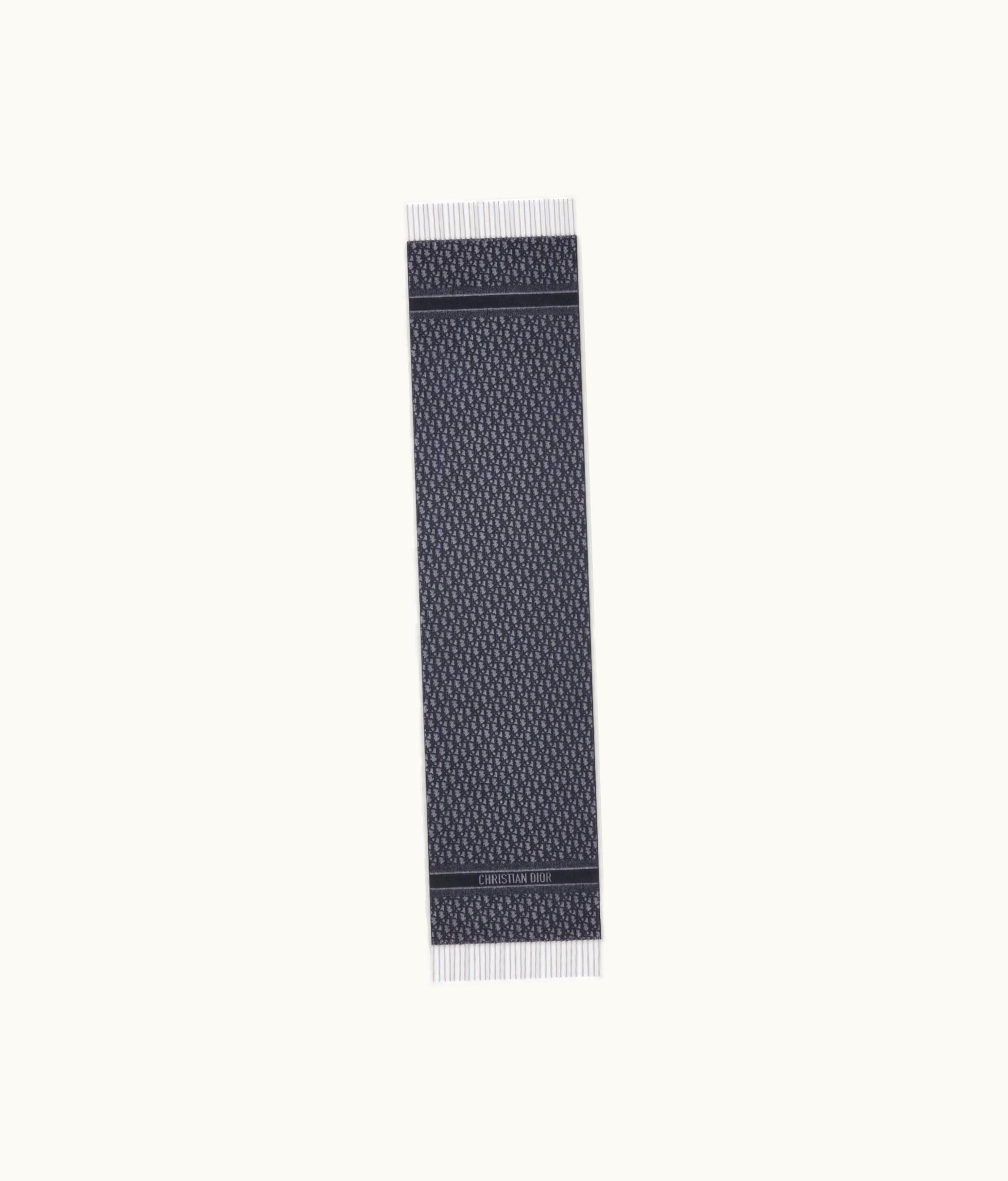 Dior Dior Oblique Scarf - Navy Blue Cashmere And Wool
