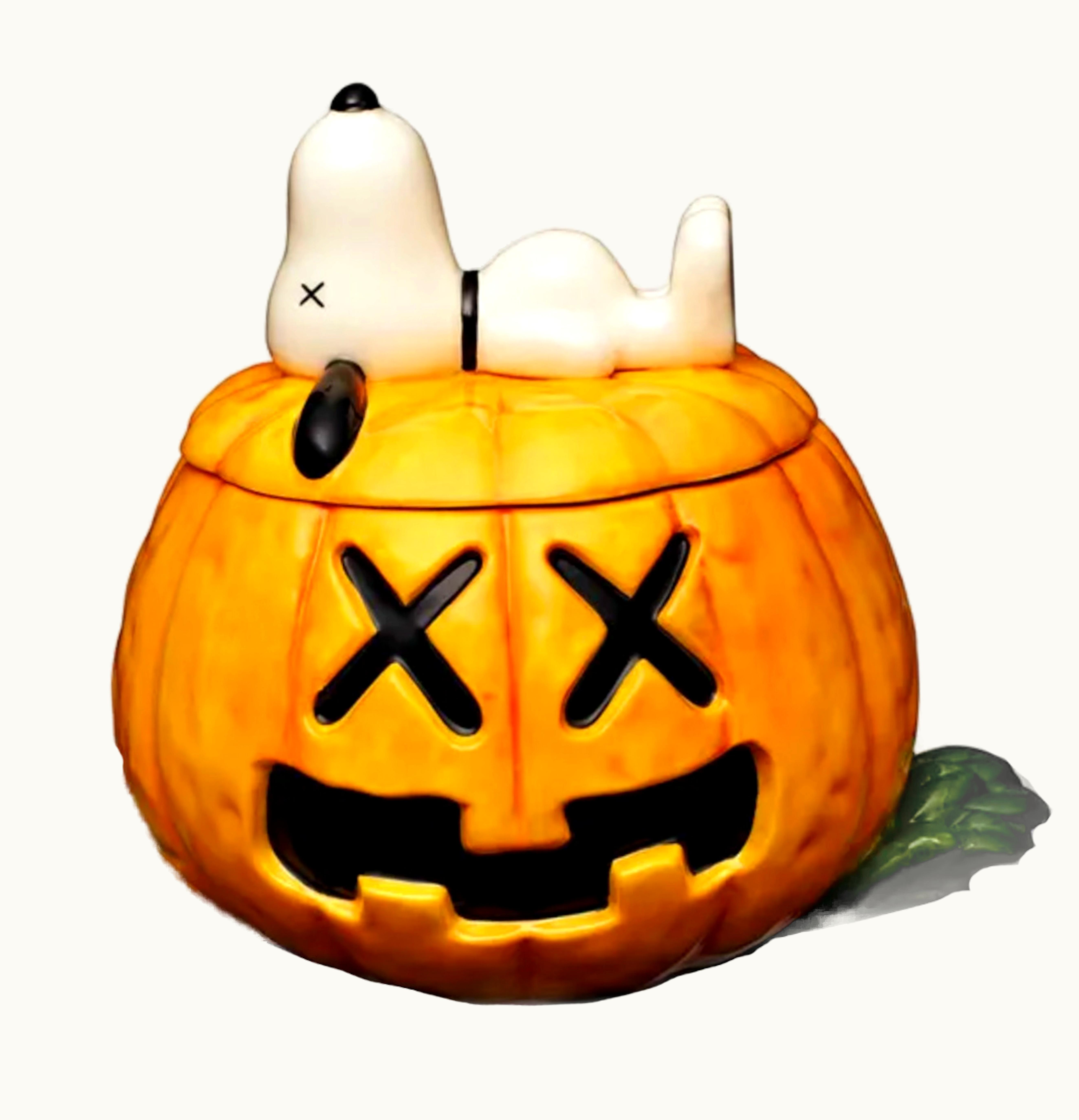 KAWS KAWS x Peanuts Snoopy Halloween Pumpkin Ceramic Jar Orange