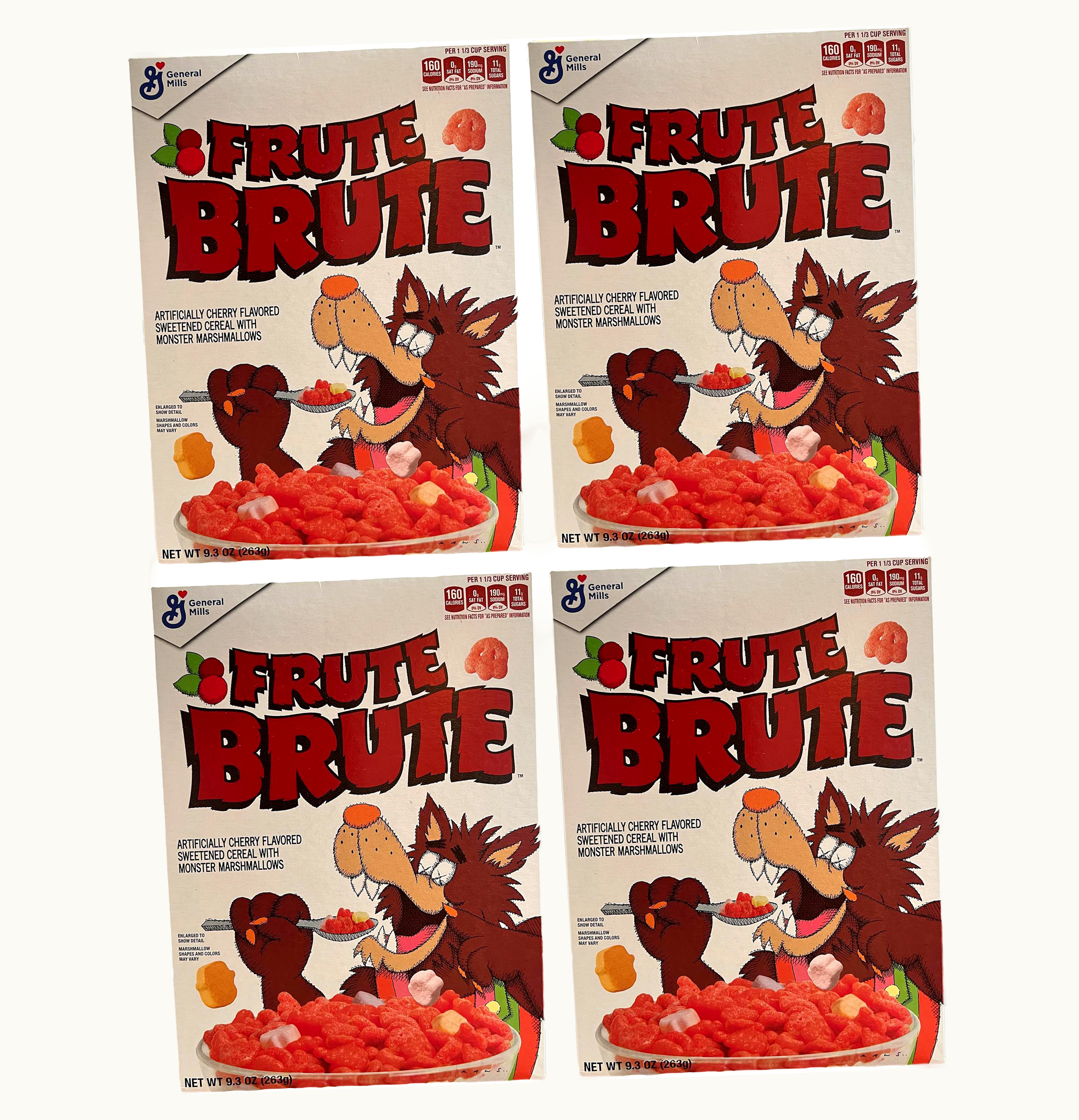 KAWS KAWS Monsters Frute Brute Cereal 4x Lot Not Fit For Human Consumption