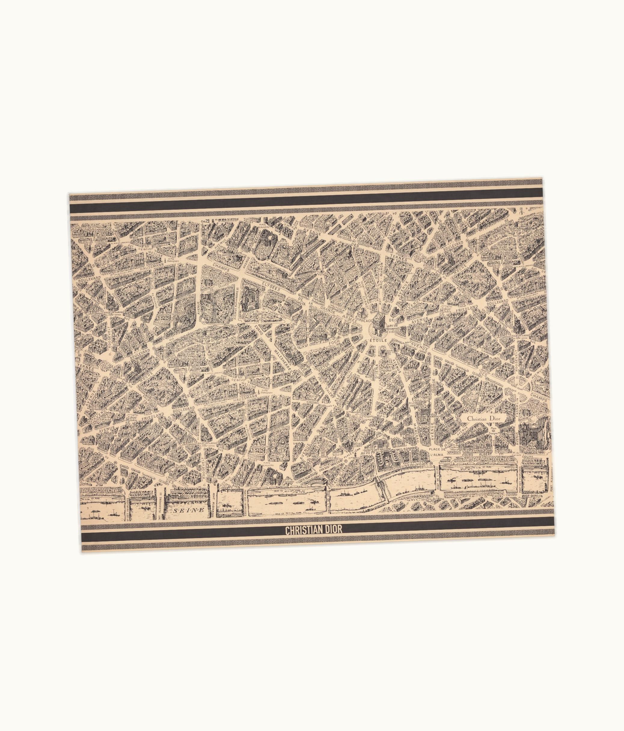 Dior Dior Plan De Paris Sarong - Beige And Black Cotton