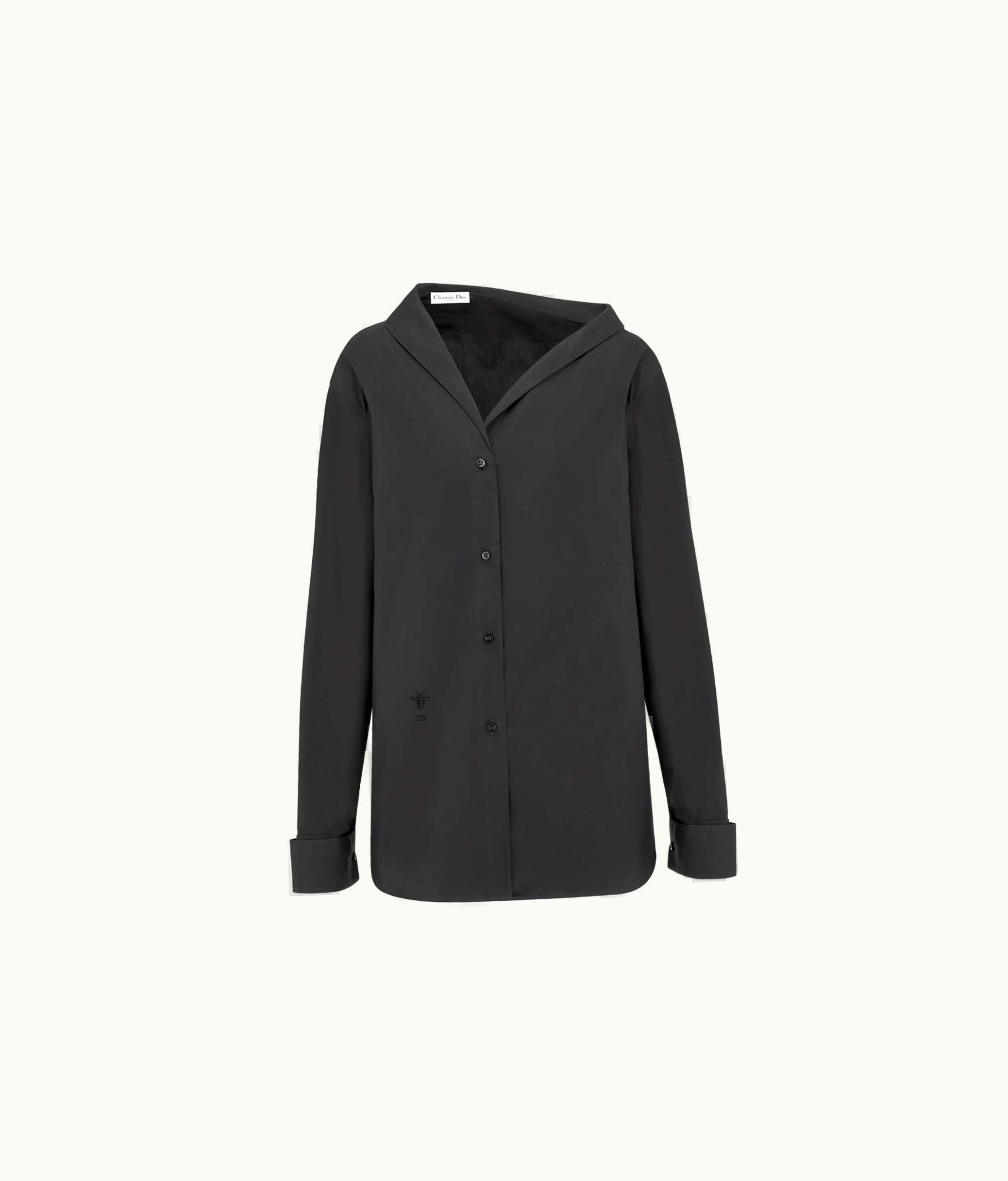 Dior Dior Asymmetric Shirt - Black Cotton Poplin - Spring-Summer 2024 Fashion Show