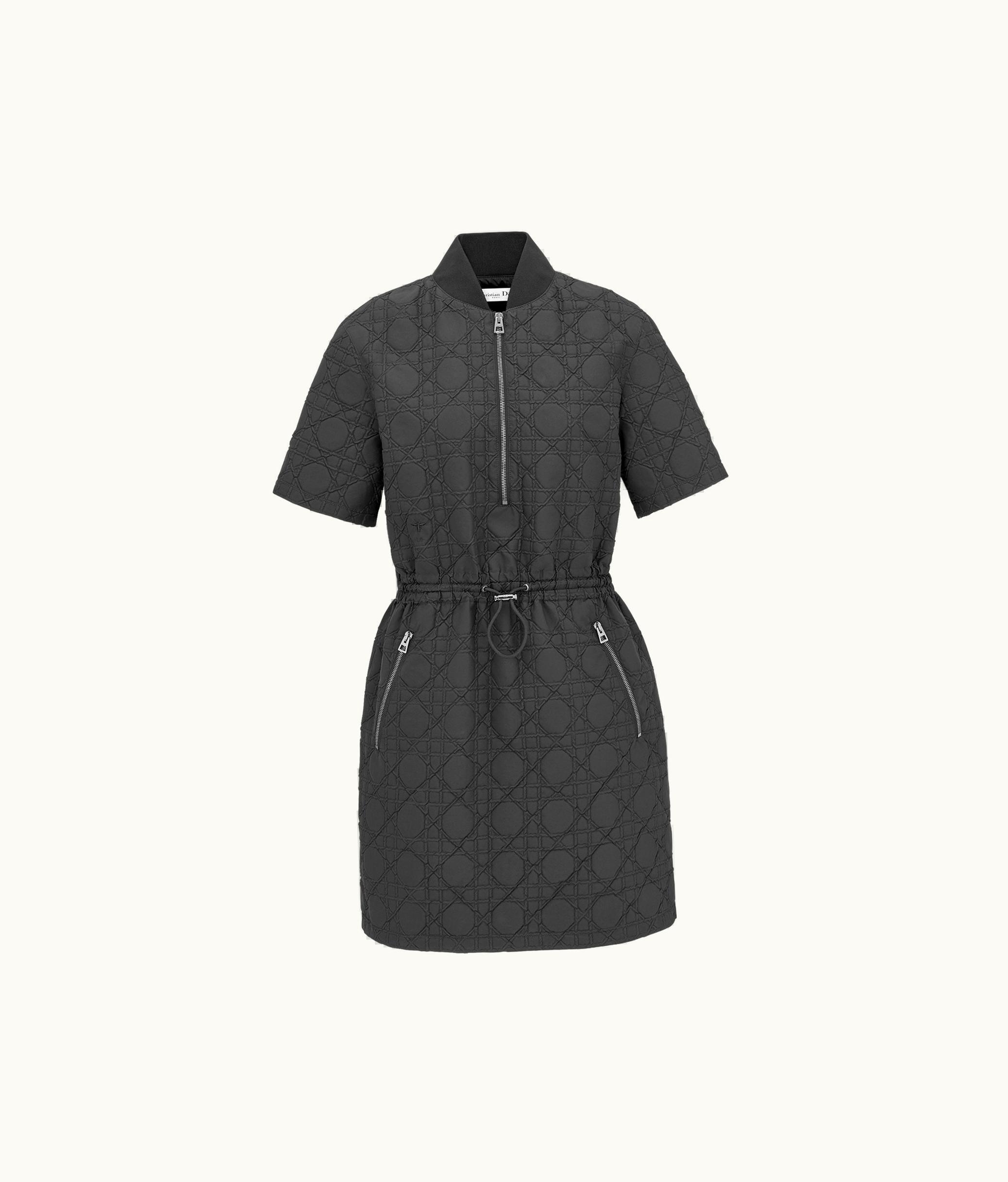 Dior Dior Macrocannage Short Dress - Black Technical Taffeta Cloqué