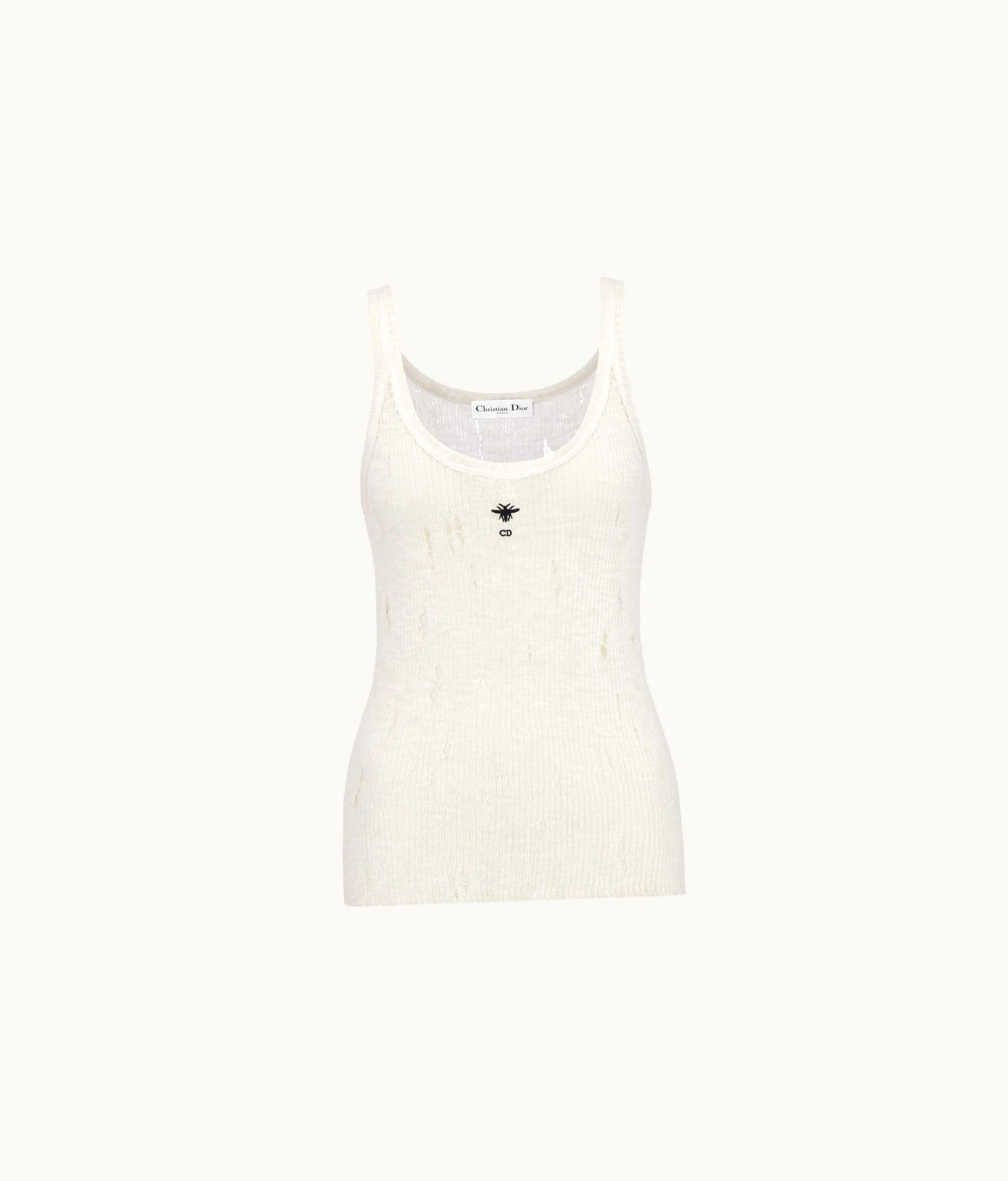 Dior Dior Tank Top - White Technical Linen Knit