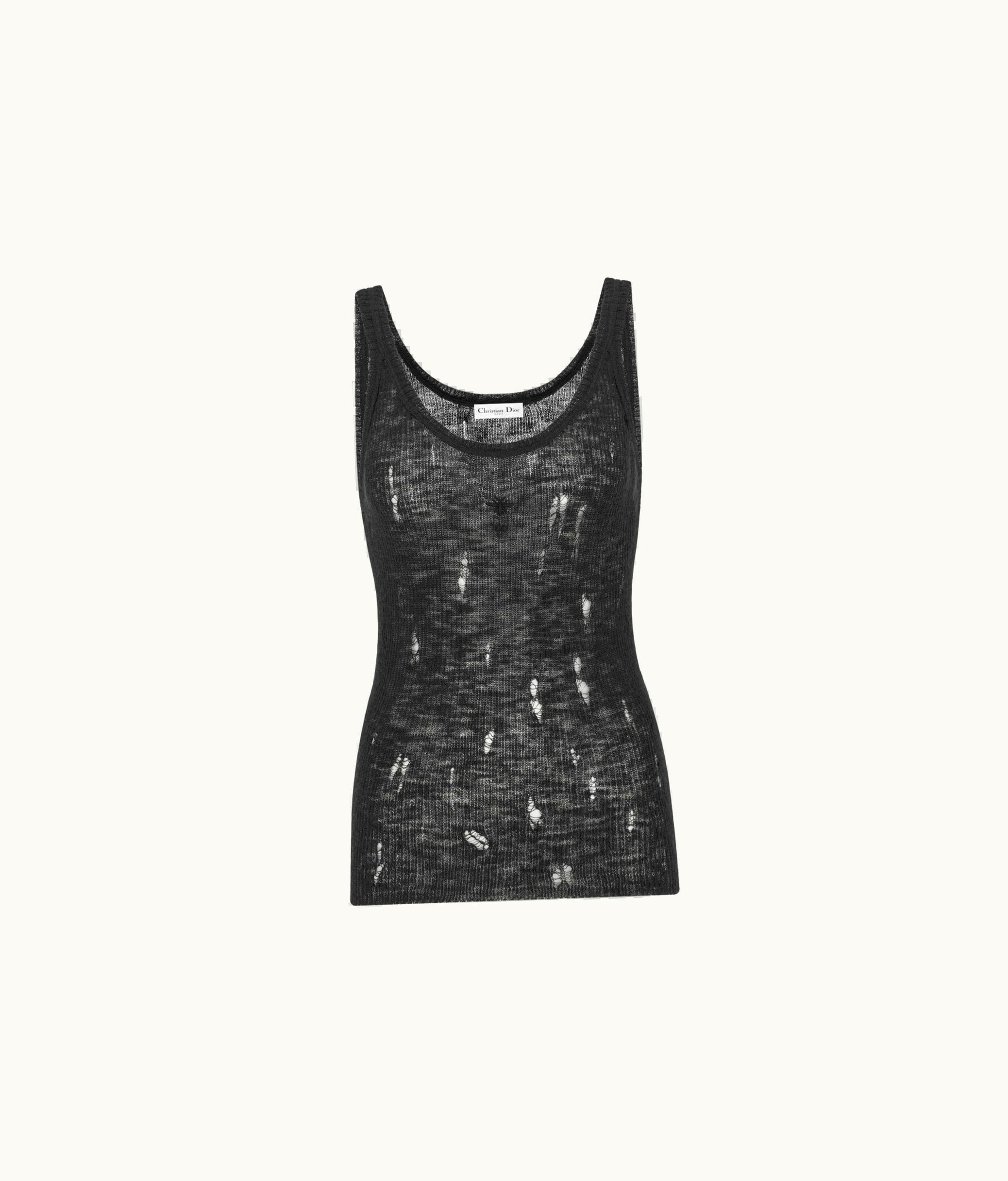 Dior Dior Tank Top - Black Technical Linen Knit