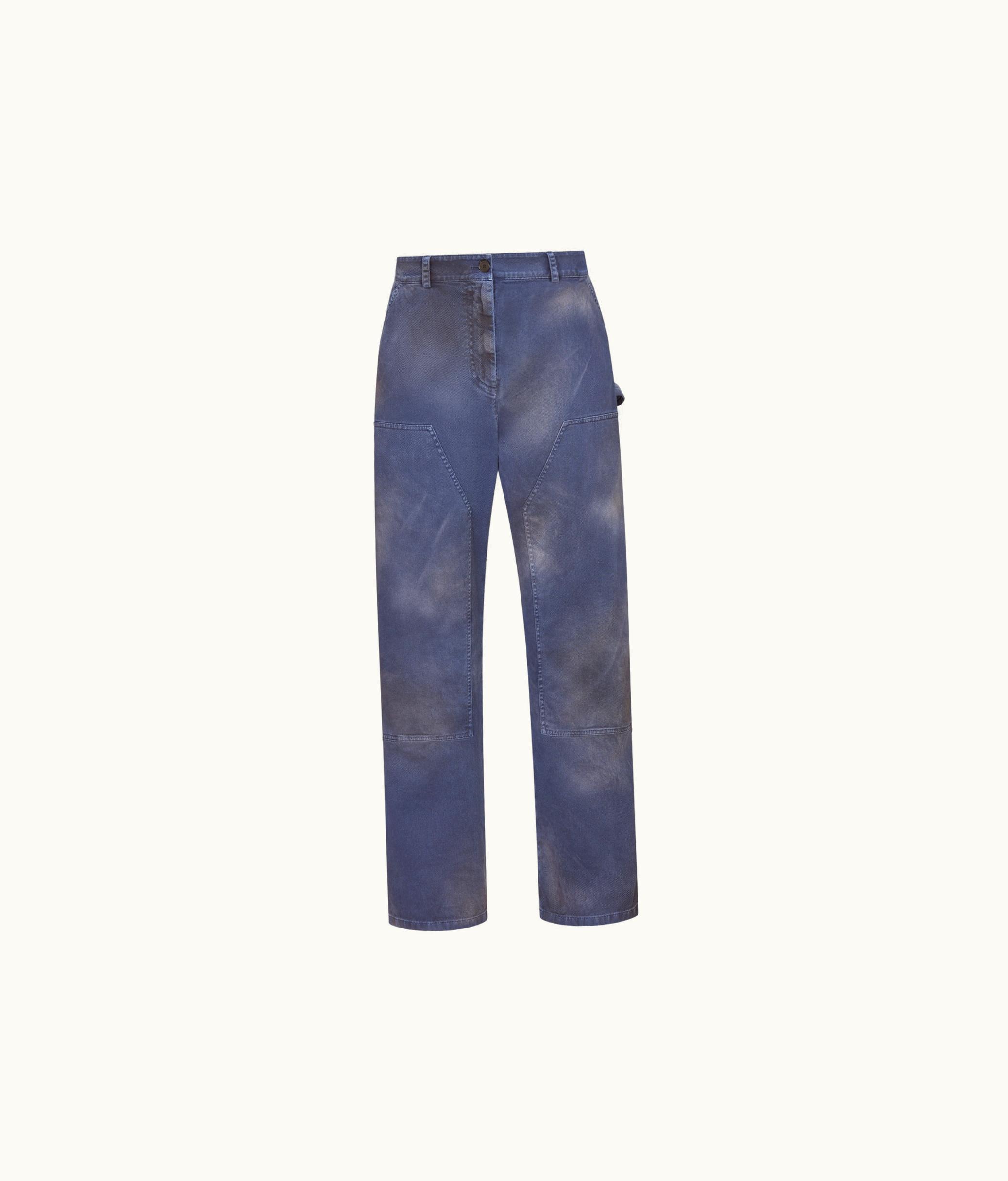Dior Dior Cargo Pants - Blue Shaded-Effect Stretch Cotton Gabardine