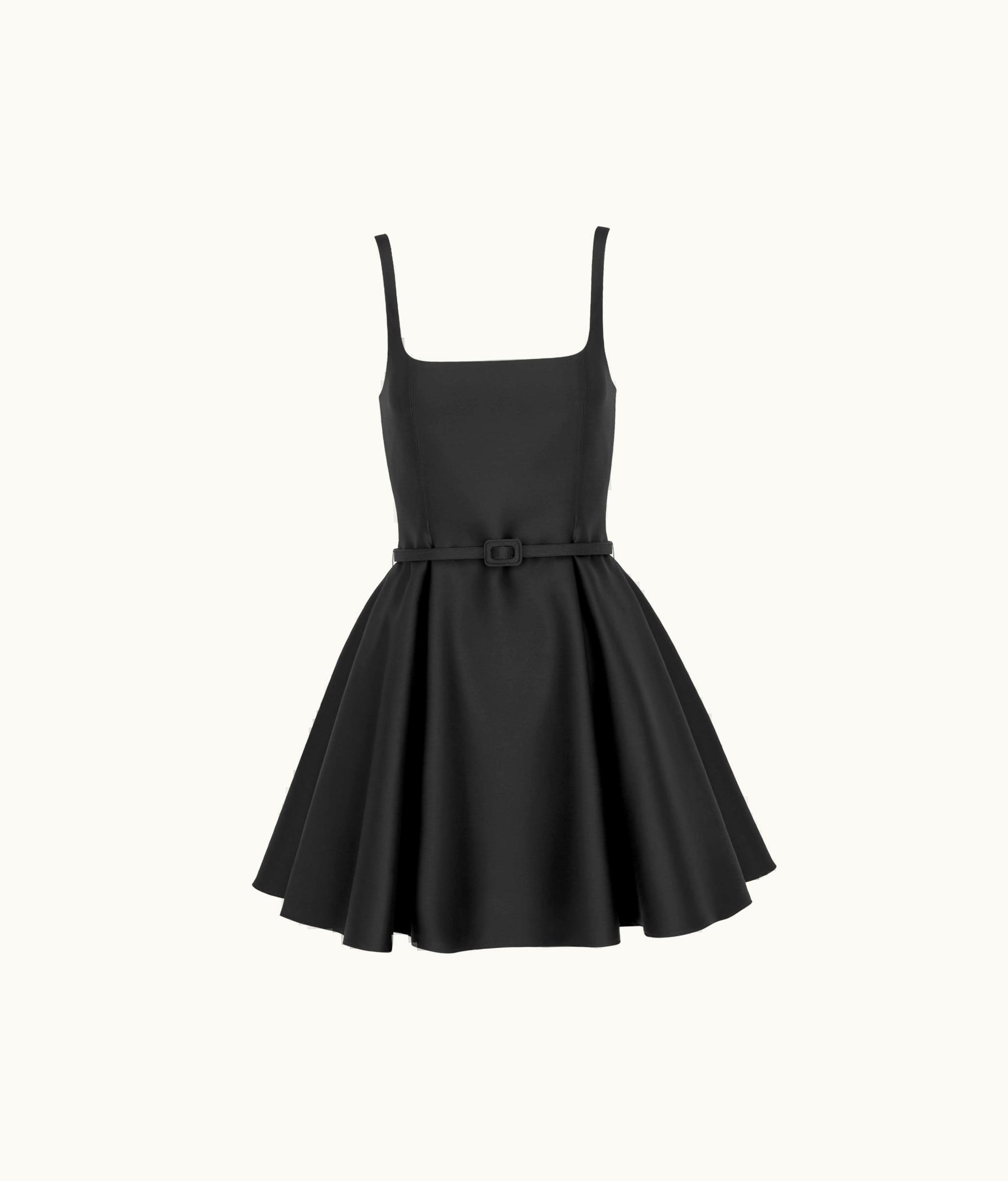 Dior Dior Short Flared Dress - Black Wool And Silk Shantung
