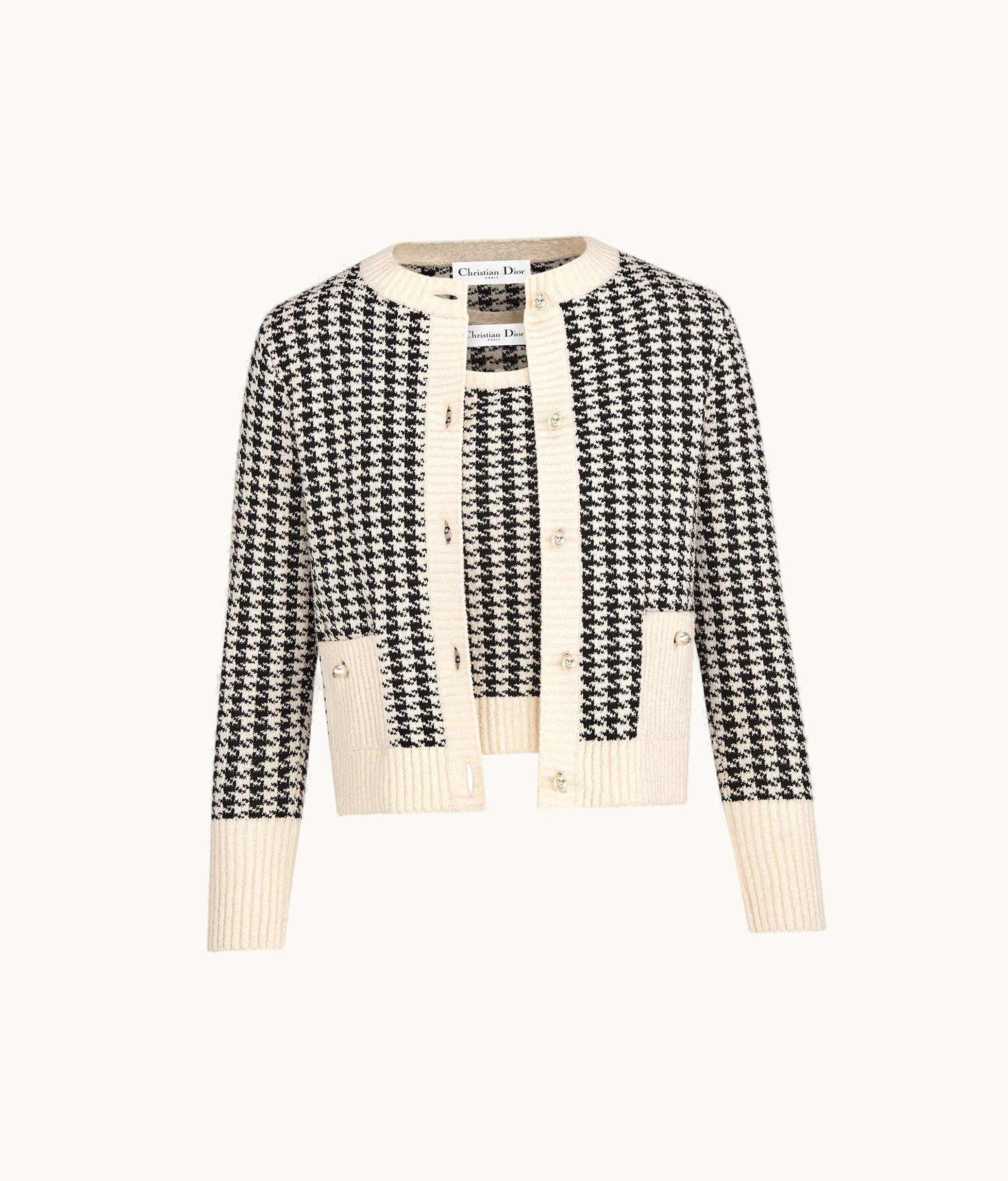 Dior Dior Twin-Set - Black And White Houndstooth Technical Cotton Knit