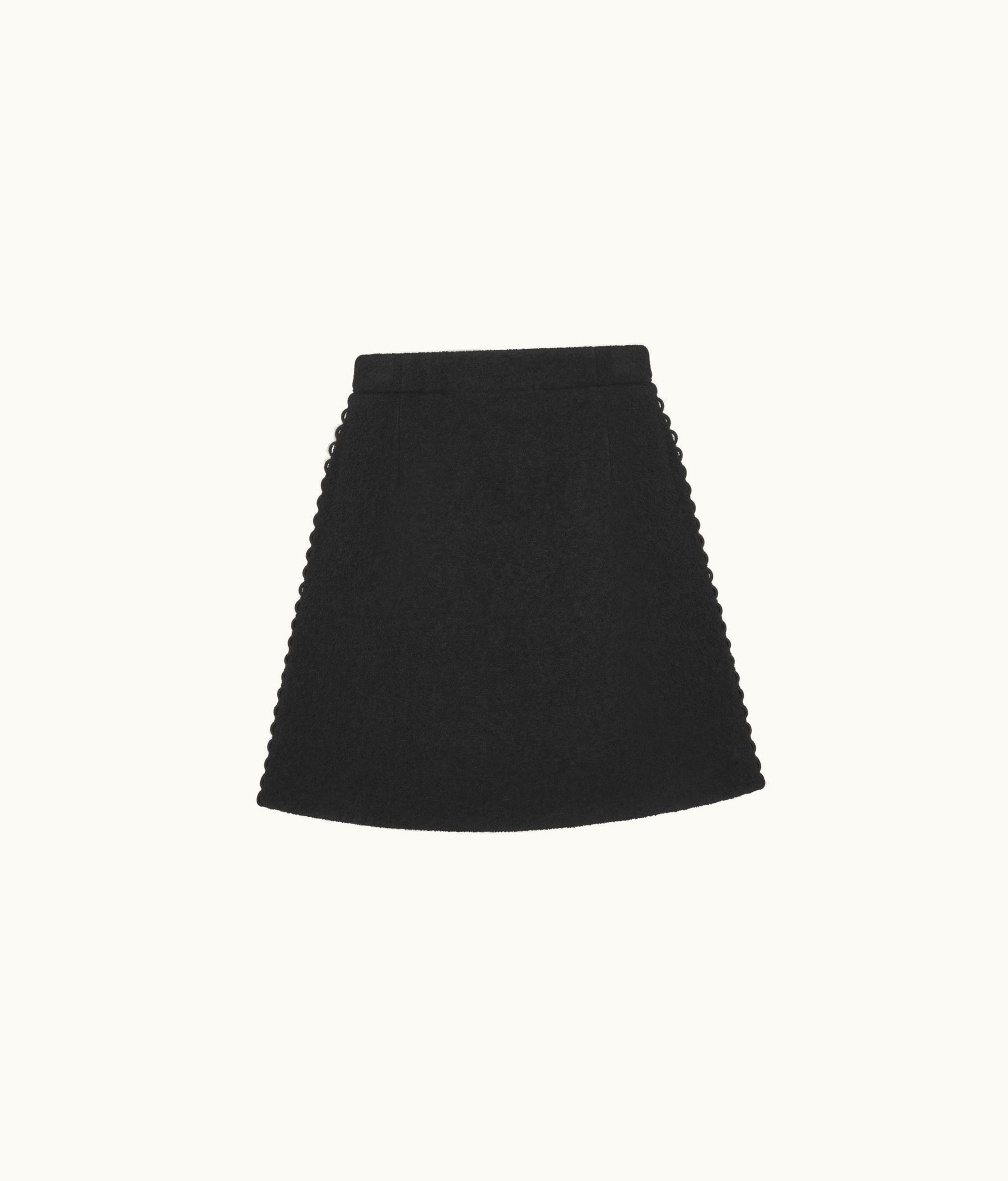 Dior Dior Miniskirt - Black Double-Sided Virgin Wool Bouclé