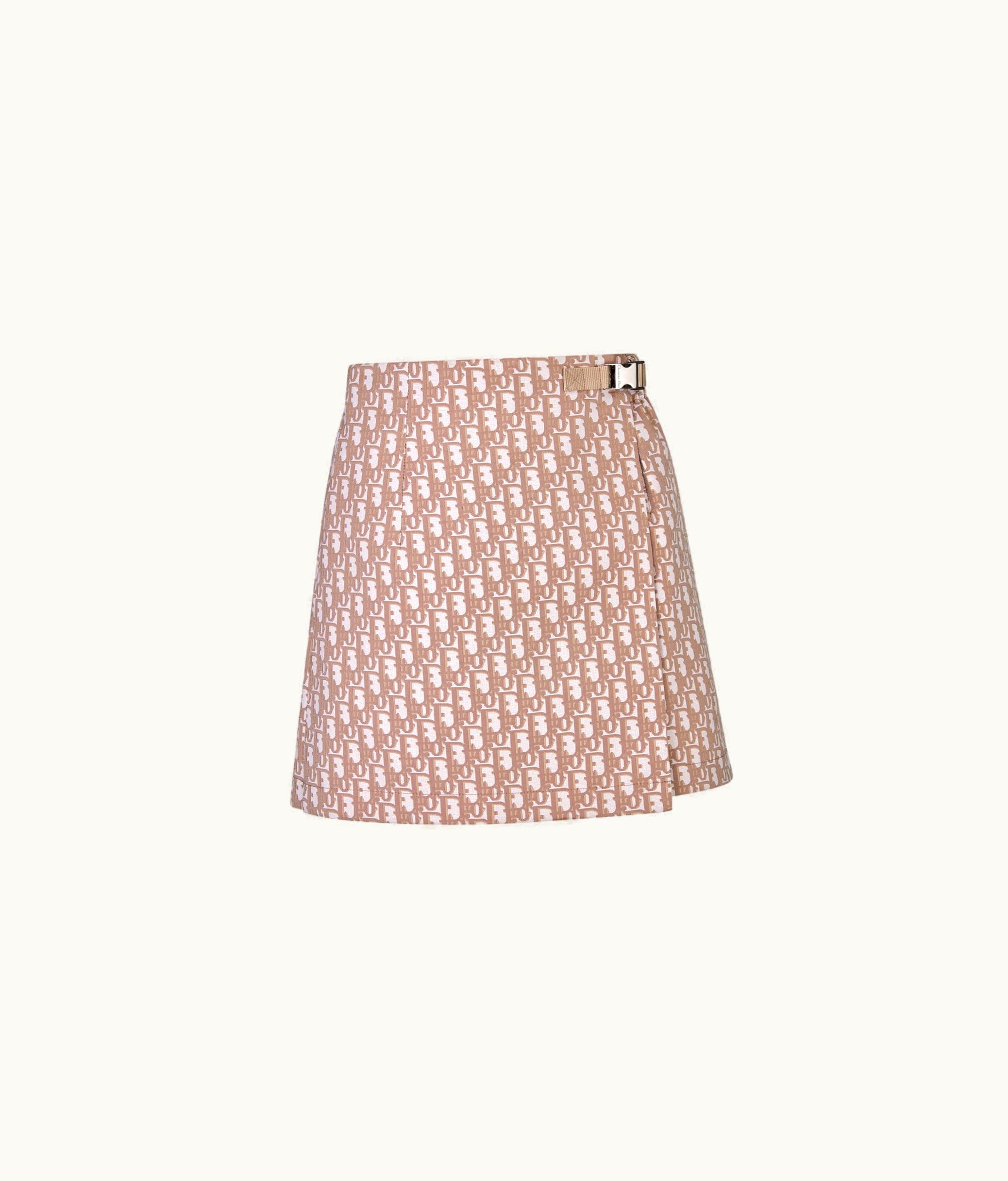 Dior Skort - Melocoton Pink Technical Taffeta Jacquard With Dior Oblique Motif