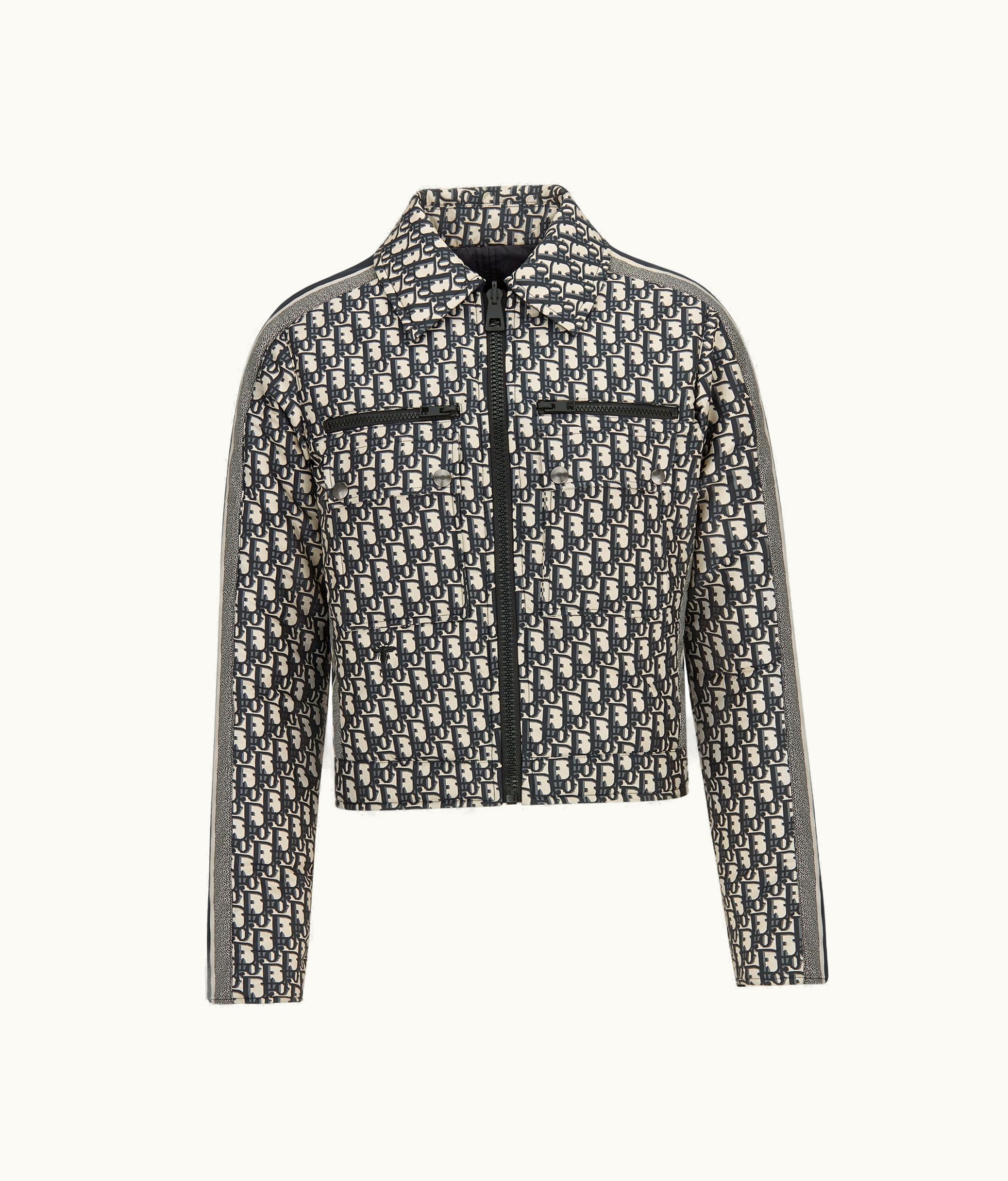 Dior Dioralps Reversible Cropped Blouson - Blue Quilted Technical Taffeta With Dior Oblique Motif