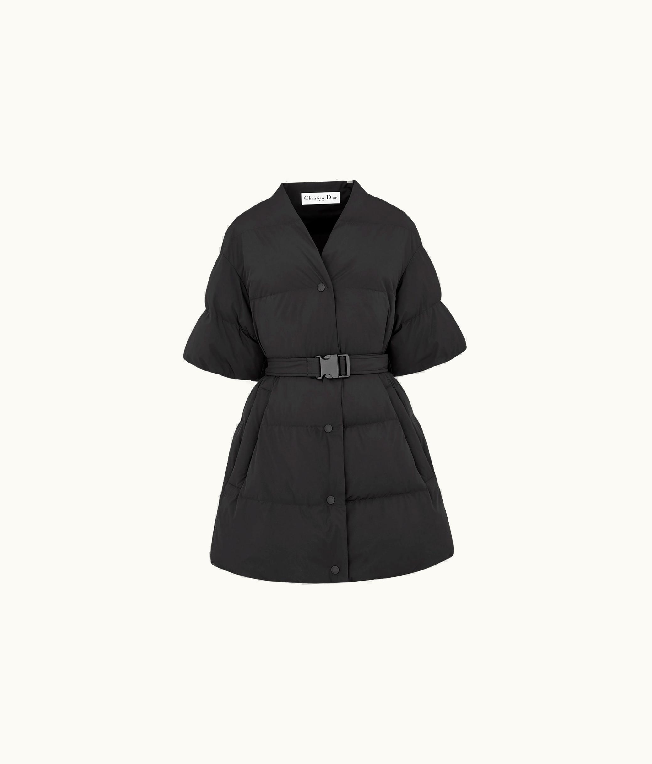 Dior Dioralps Mid-Length Puffer Jacket With Belt - Black Quilted Technical Taffeta