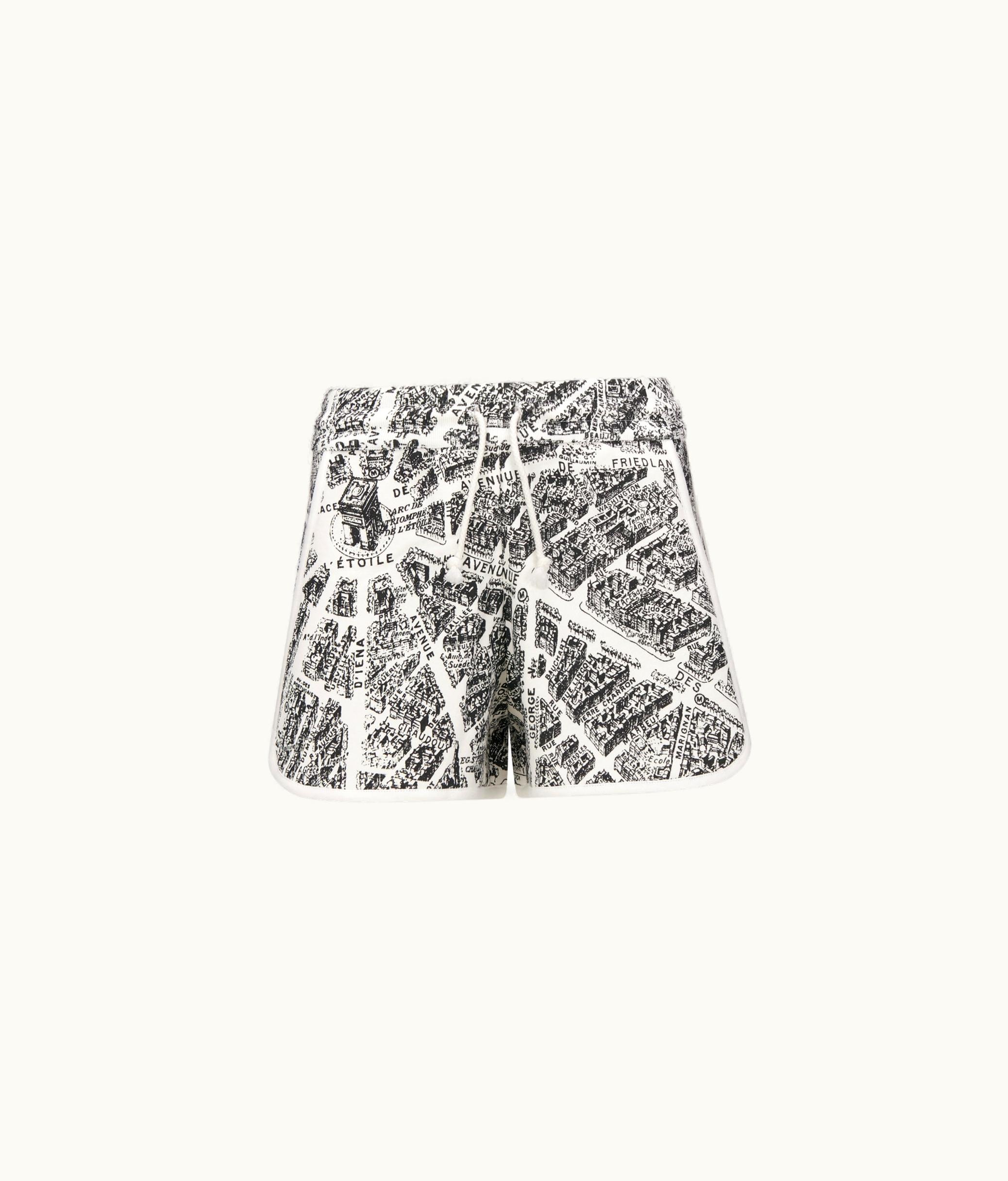 Dior Dior Shorts - White And Black Organic Cotton Jersey With Plan De Paris Motif