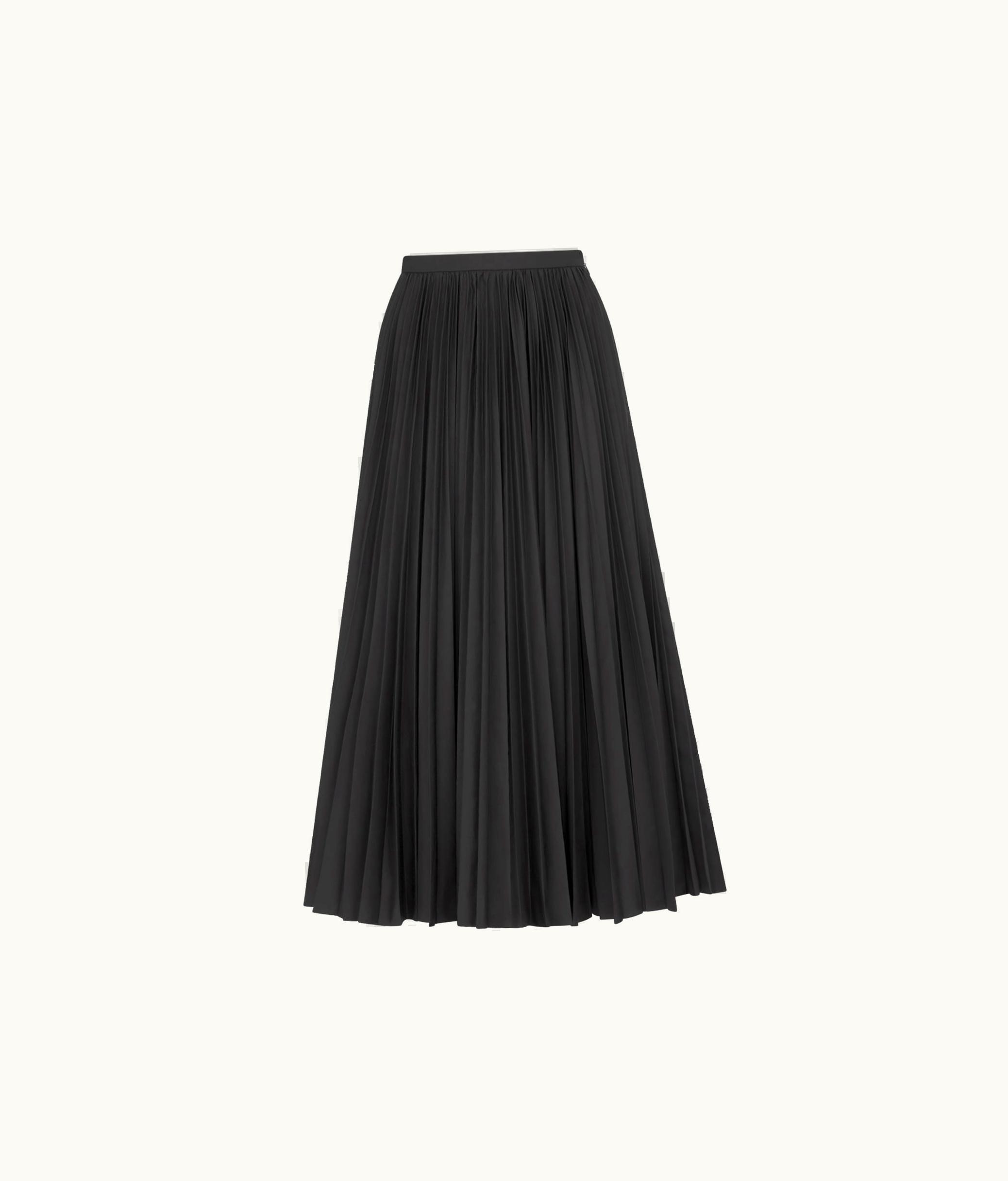 Dior Dior Mid-Length Pleated Skirt - Black Cotton And Silk Poplin