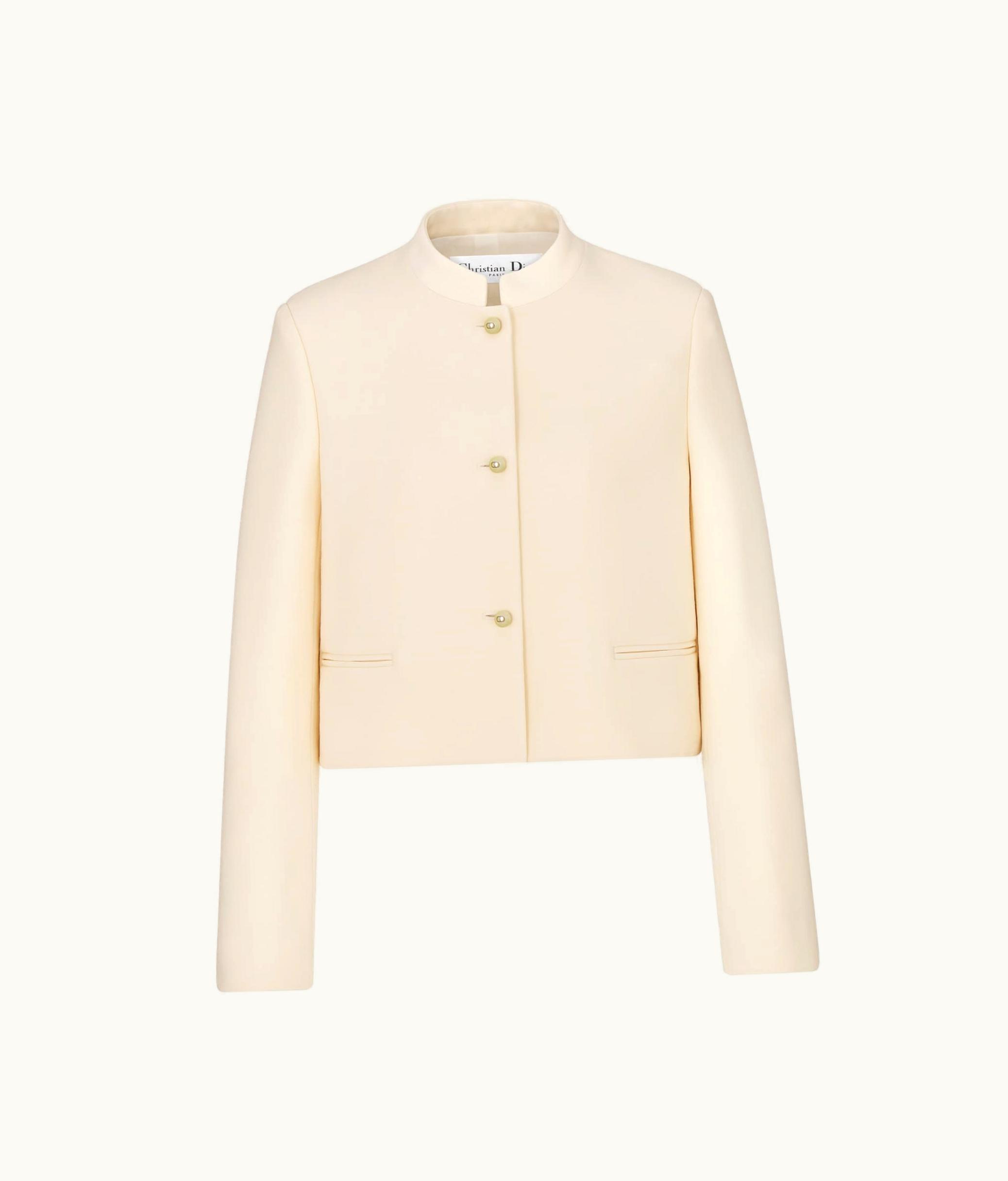 Dior Dior Cropped Jacket - Ecru Wool And Silk