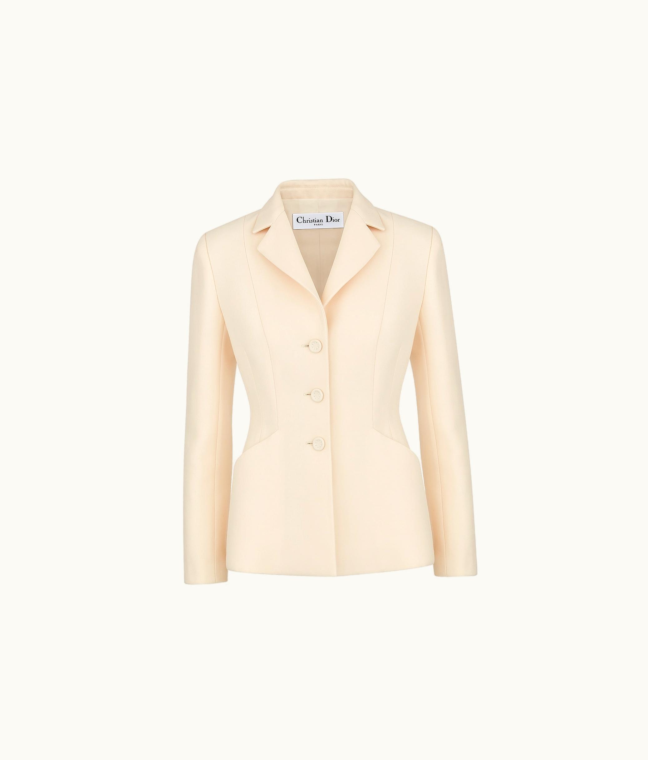 Dior Dior 30 Montaigne Bar Jacket - White Single-Breasted Wool And Silk