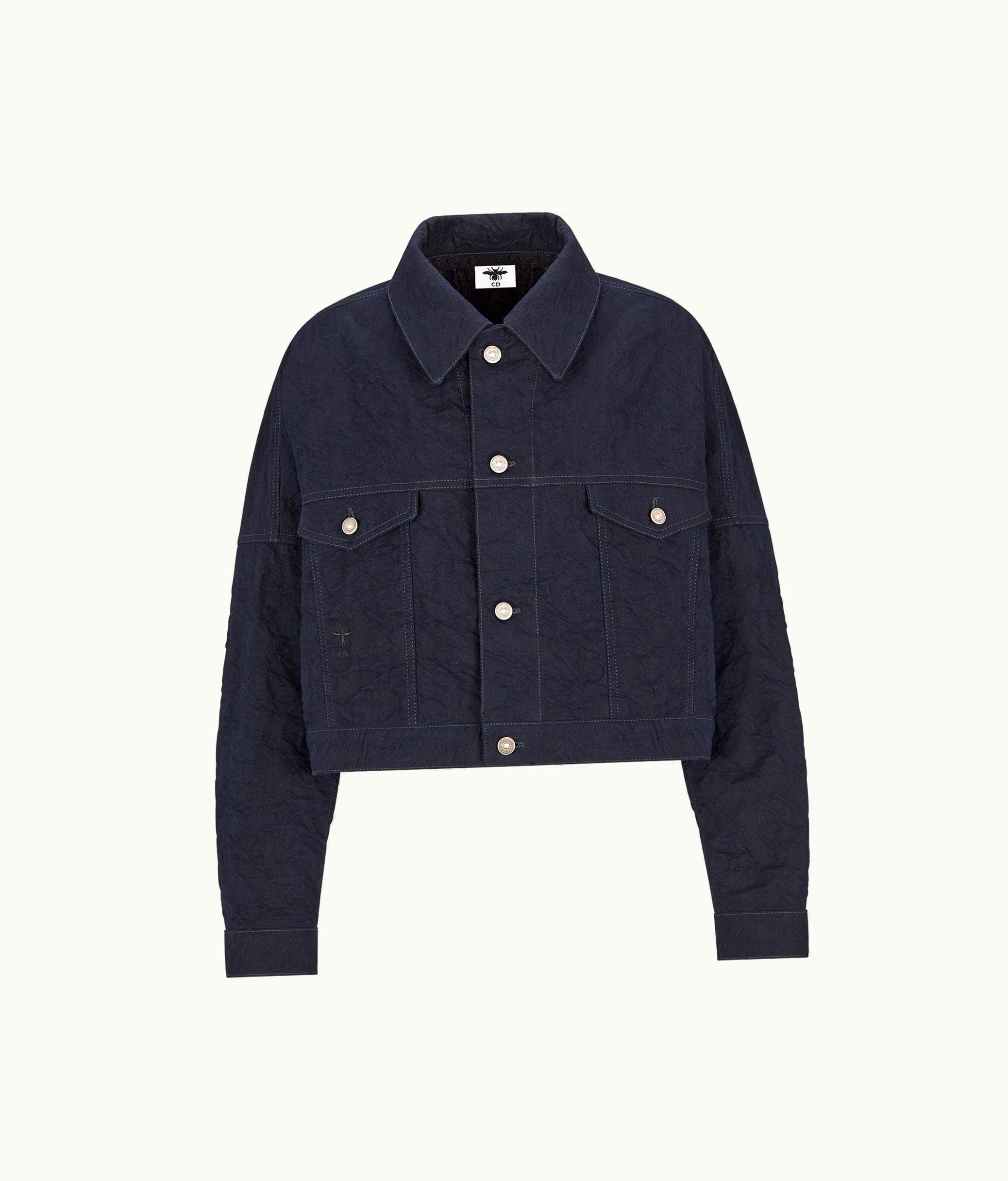 Dior Dior Cropped Jacket - Deep Blue Cloqué Cotton Denim