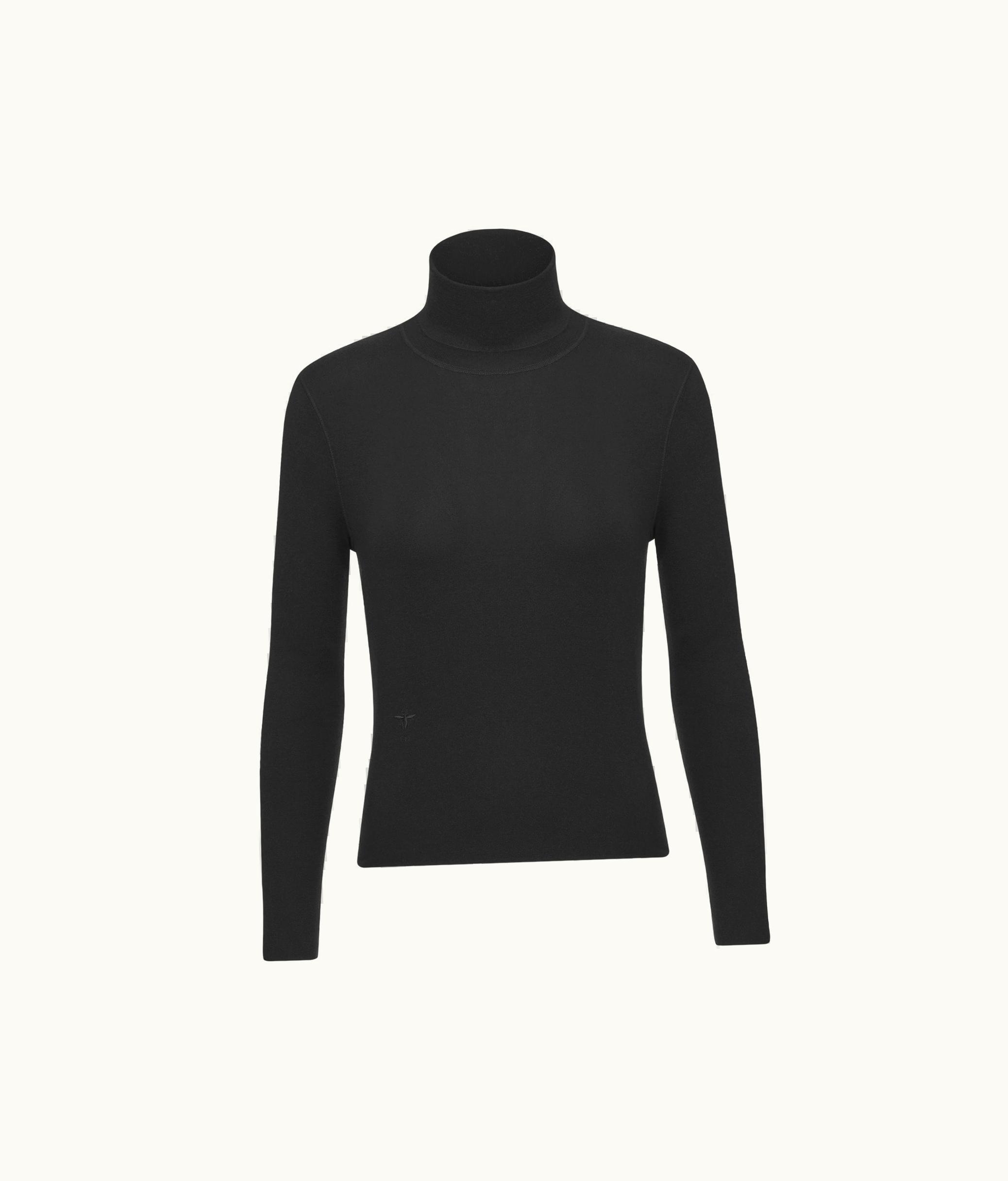 Dior Dior Turtleneck Sweater - Black Cashmere And Silk Ribbed Knit