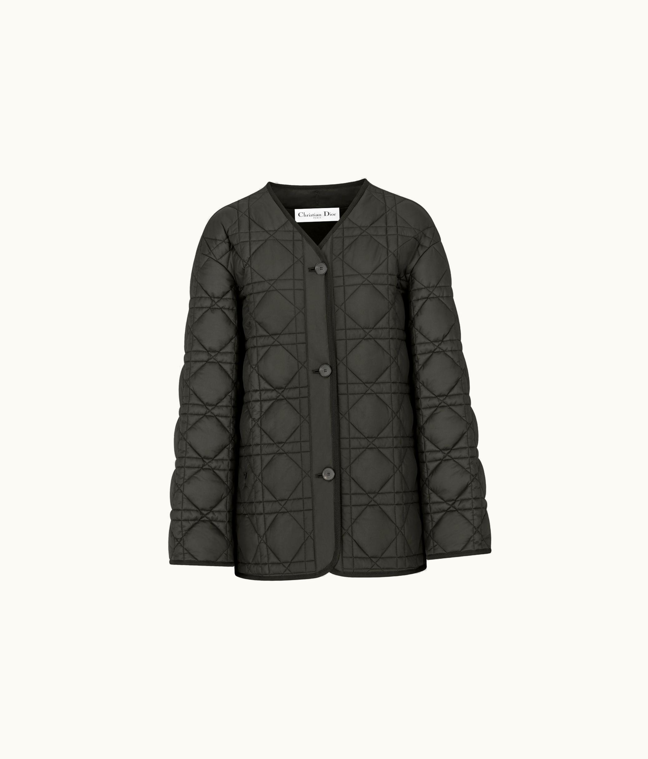 Dior Dior Macrocannage Peacot - Black Quilted Technical Taffeta