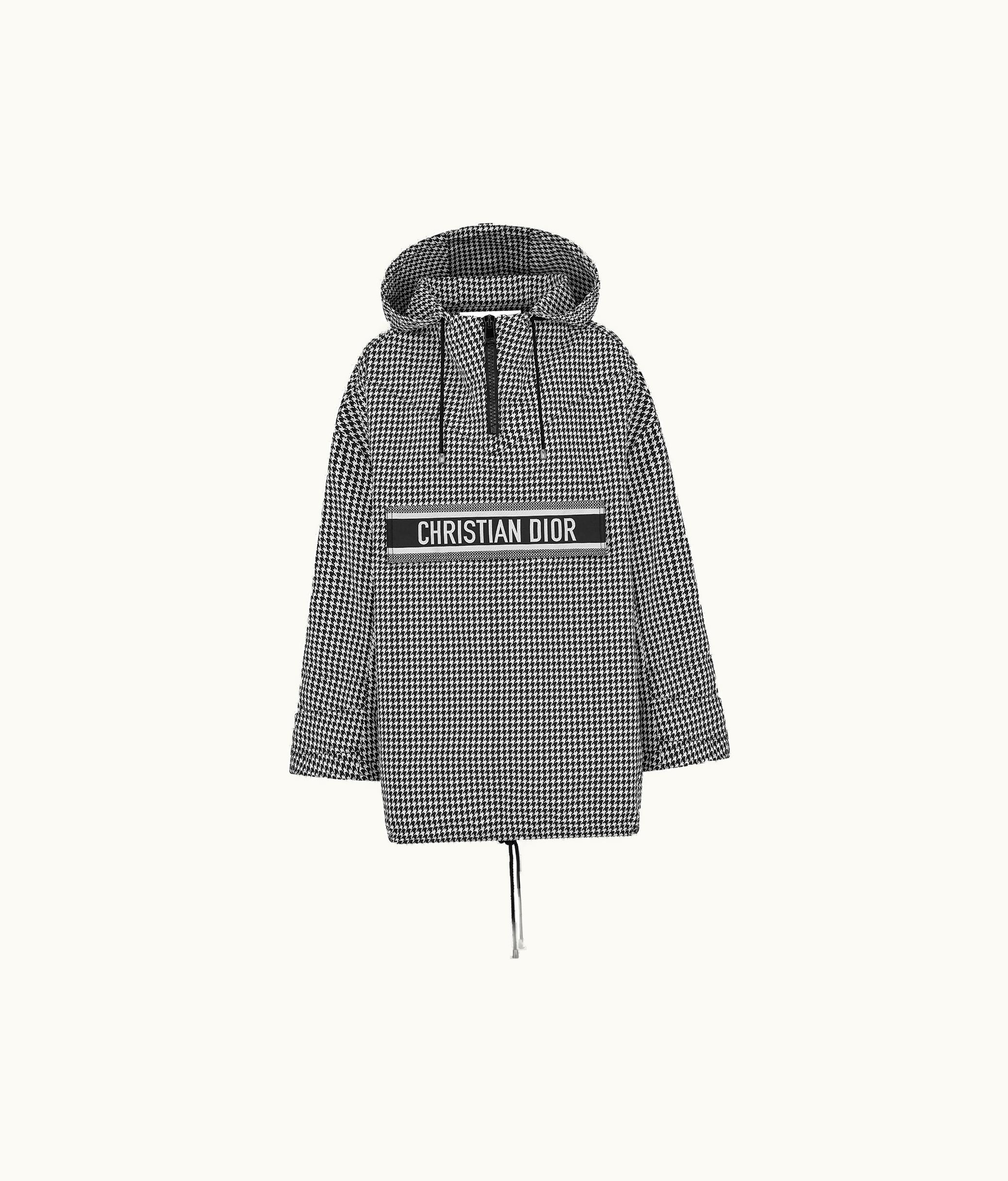 Dior Dior Hooded Anorak - Black And White Houndstooth Technical Taffeta Jacquard