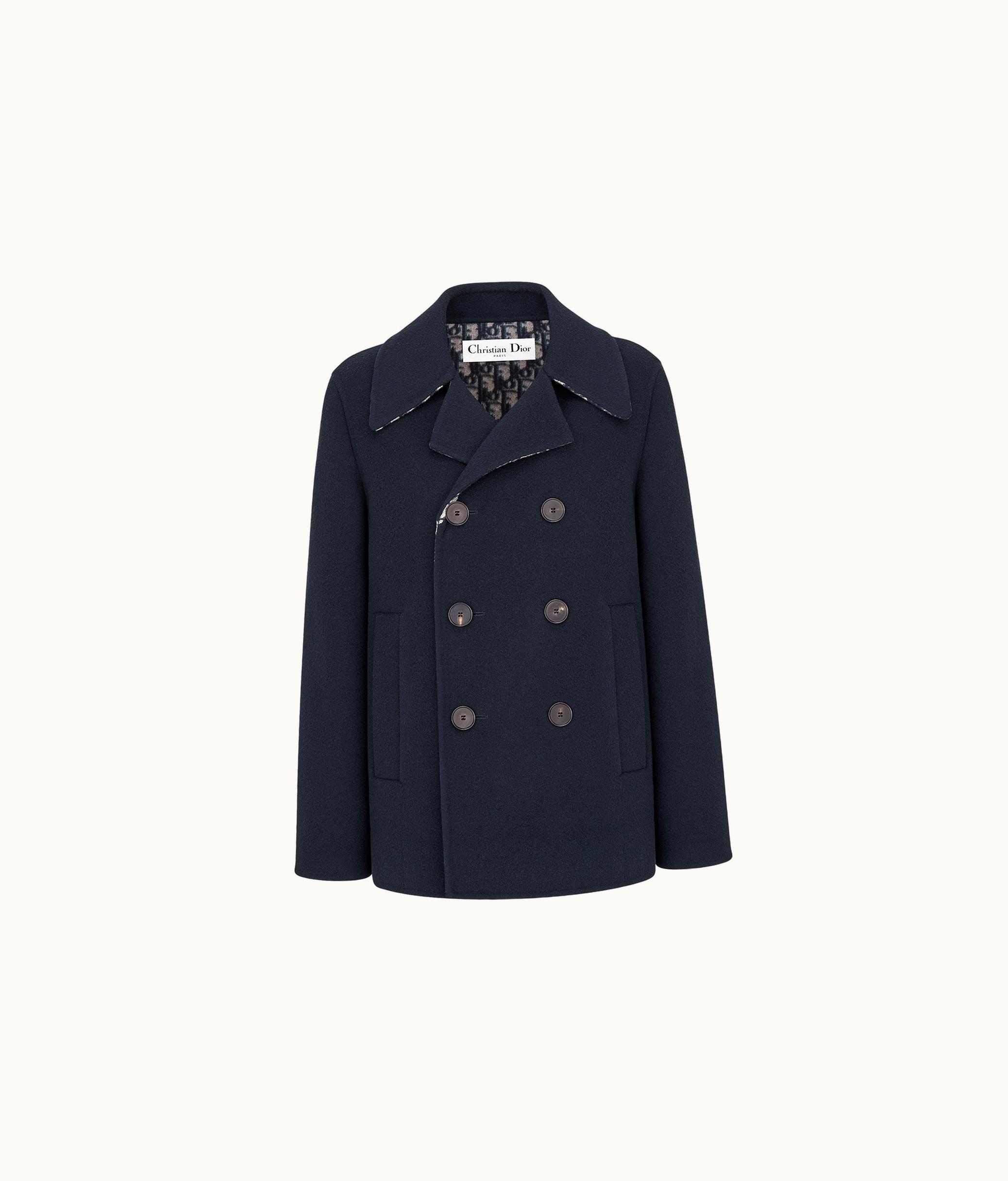 Dior Peacoat - Navy Blue Double-Sided Wool With Dior Oblique Interior