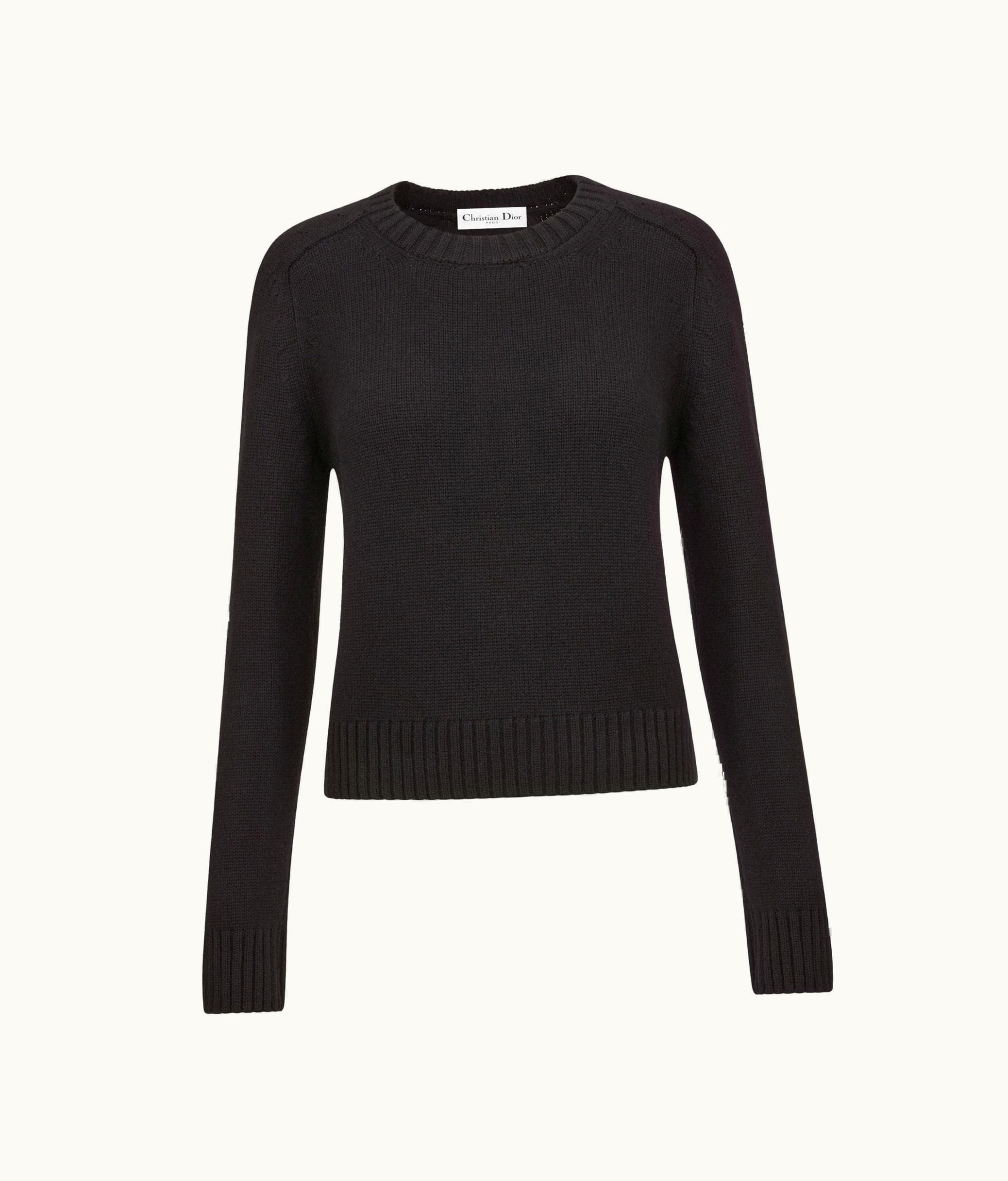 Dior Christian Dior Signature Black Cashmere Knit Round Neck Sweater