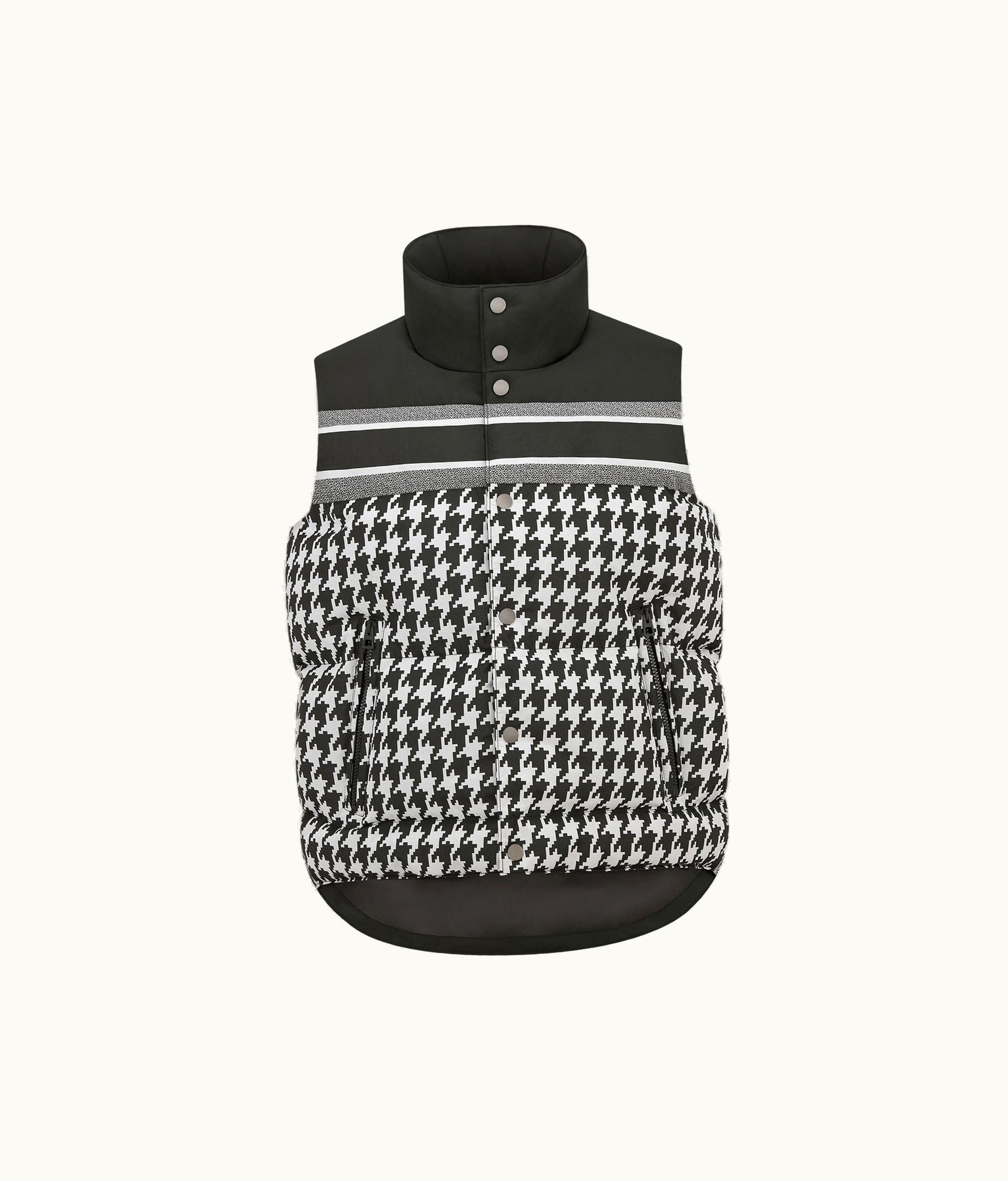Dior Dioralps Puffer Vest - Black And White Houndstooth Quilted Technical Fabric