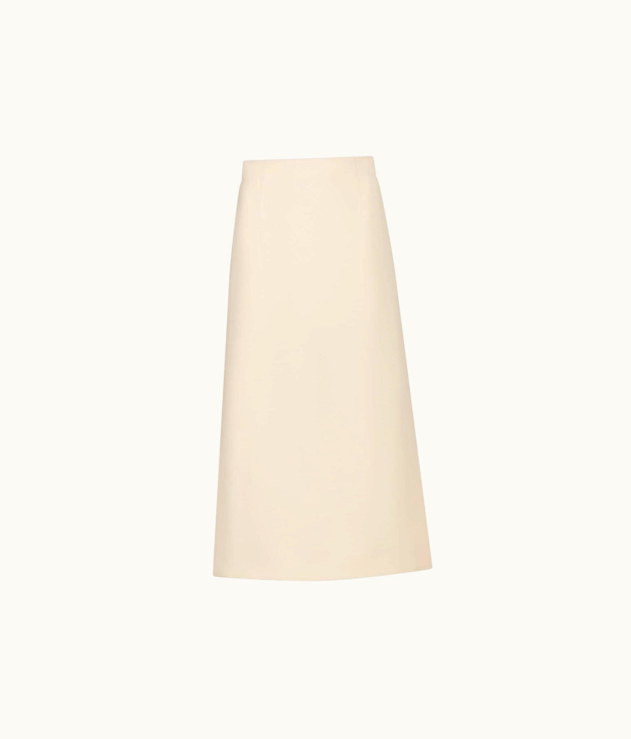 Dior Dior Mid-Length Straight-Cut Skirt - Ecru Wool And Silk