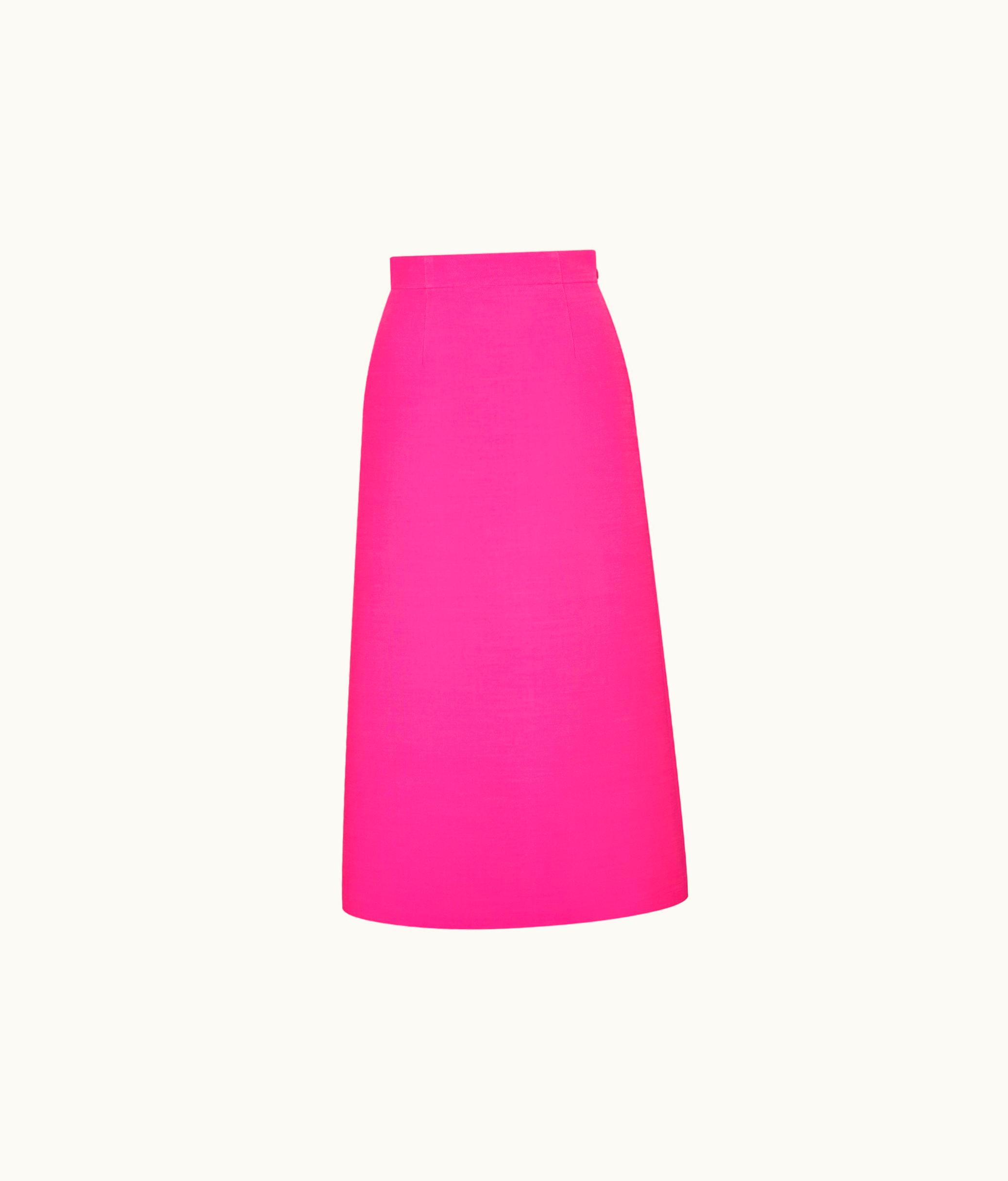 Dior Dior Mid-Length Flared Skirt - Passion Pink Wool And Silk