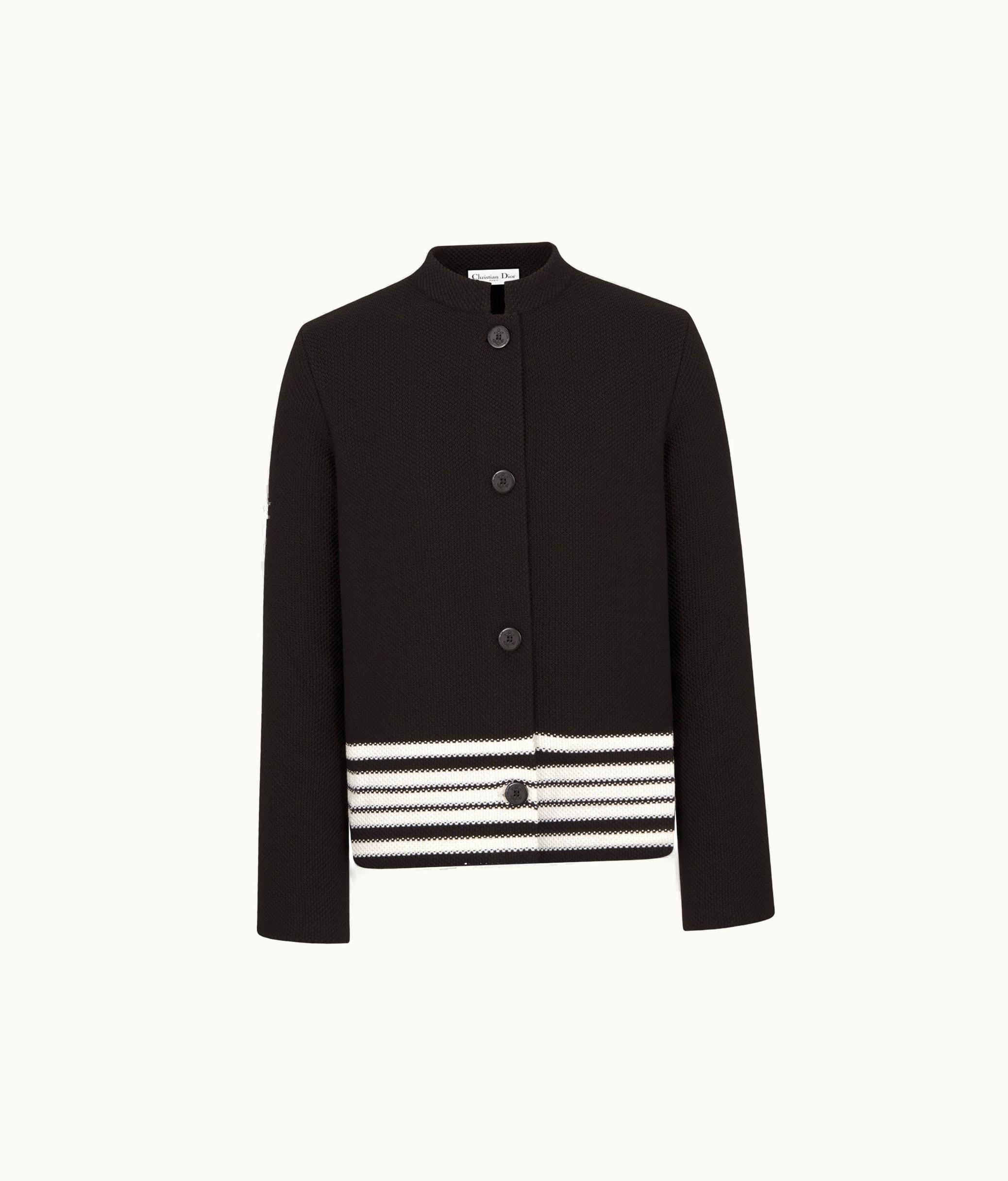 Dior Dior Marinière Jacket - Black And White Cotton And Silk Knit
