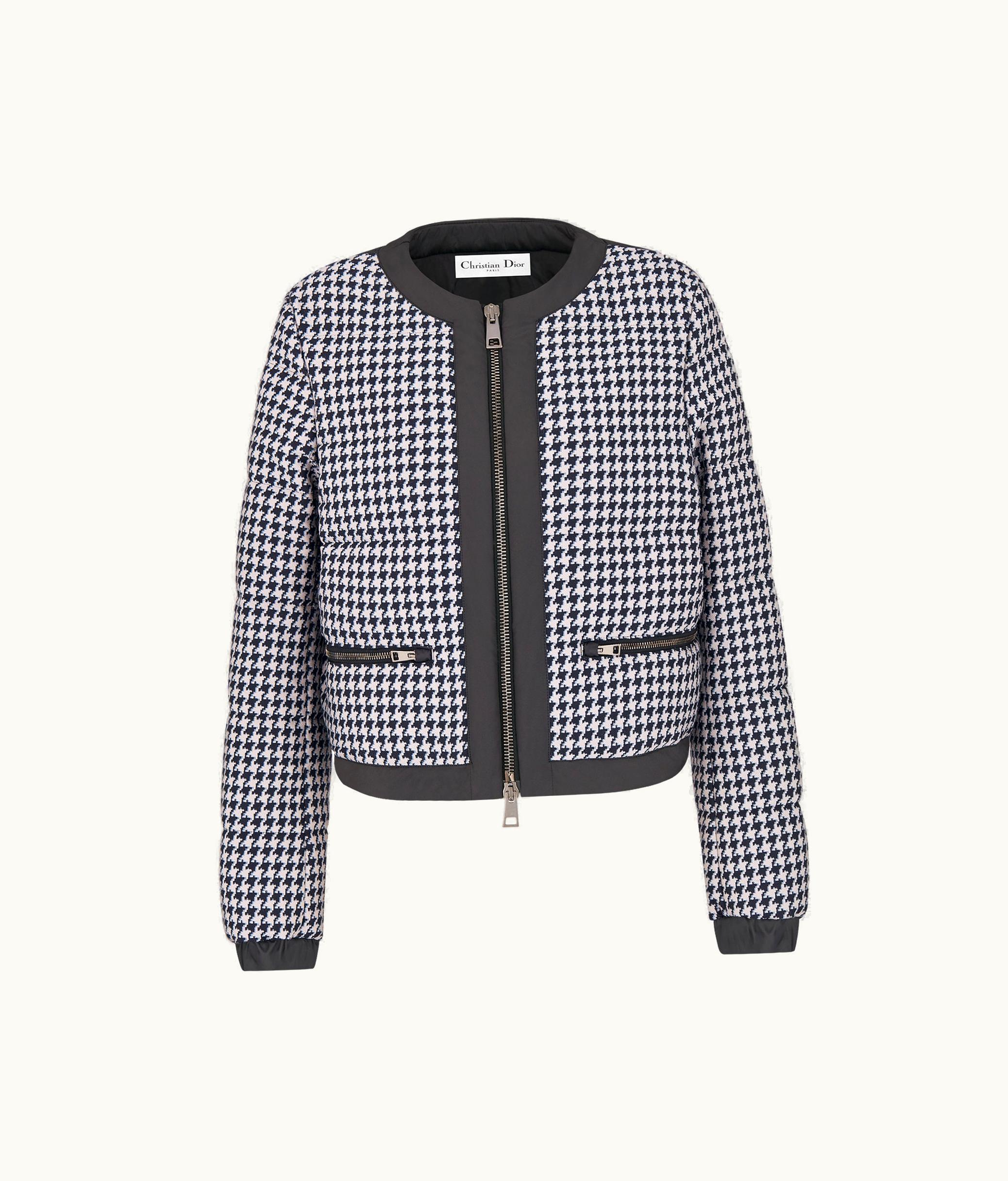 Dior Dior Quilted Jacket - Blue And White Houndstooth Virgin Wool And Silk