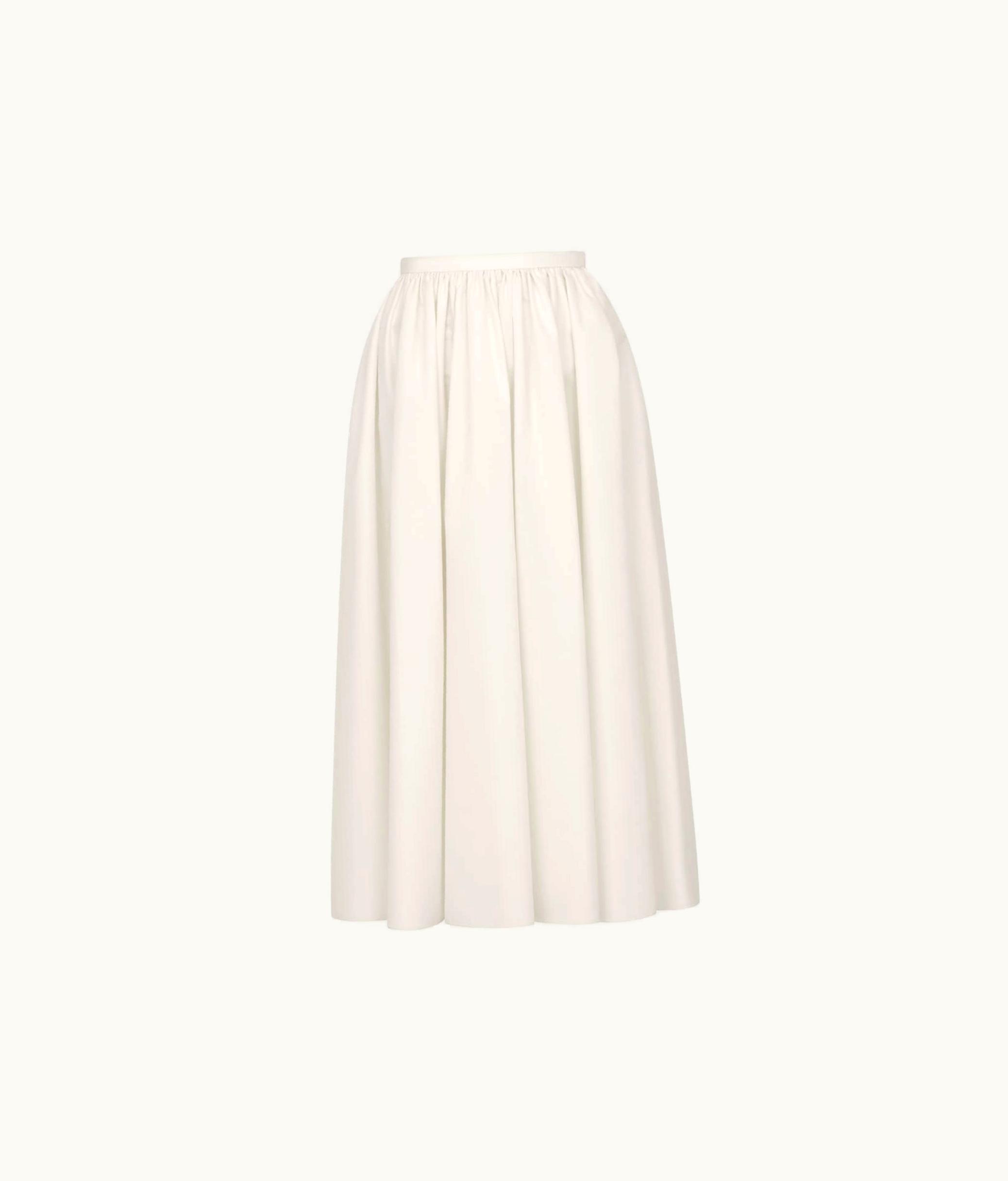 Dior Dior Cruise 2024 Flared Mid-Length Skirt Ecru Cotton And Silk Poplin